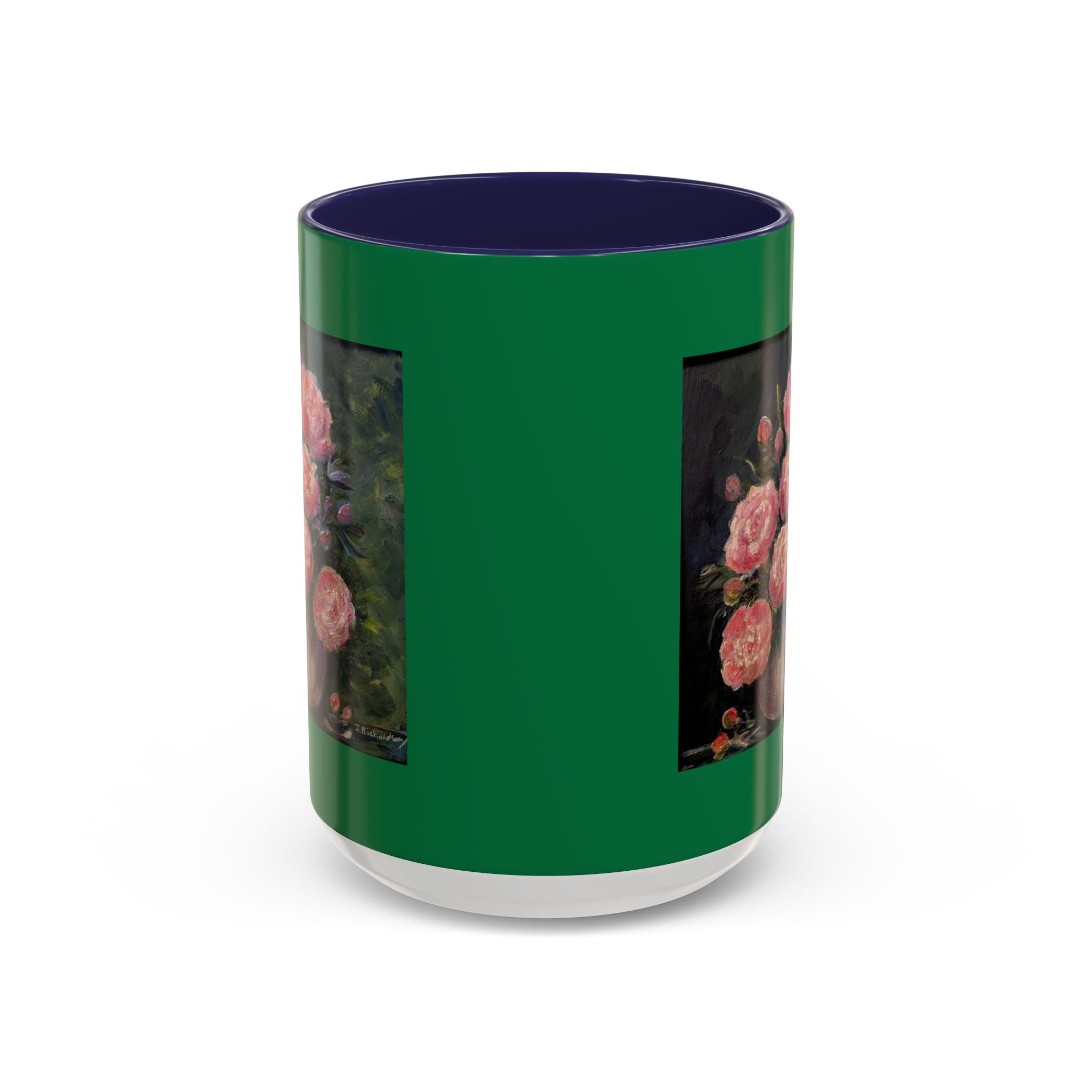 Pink Peony Bouquet Accent Coffee Mug — Floral Tea Cup for Garden Lovers
