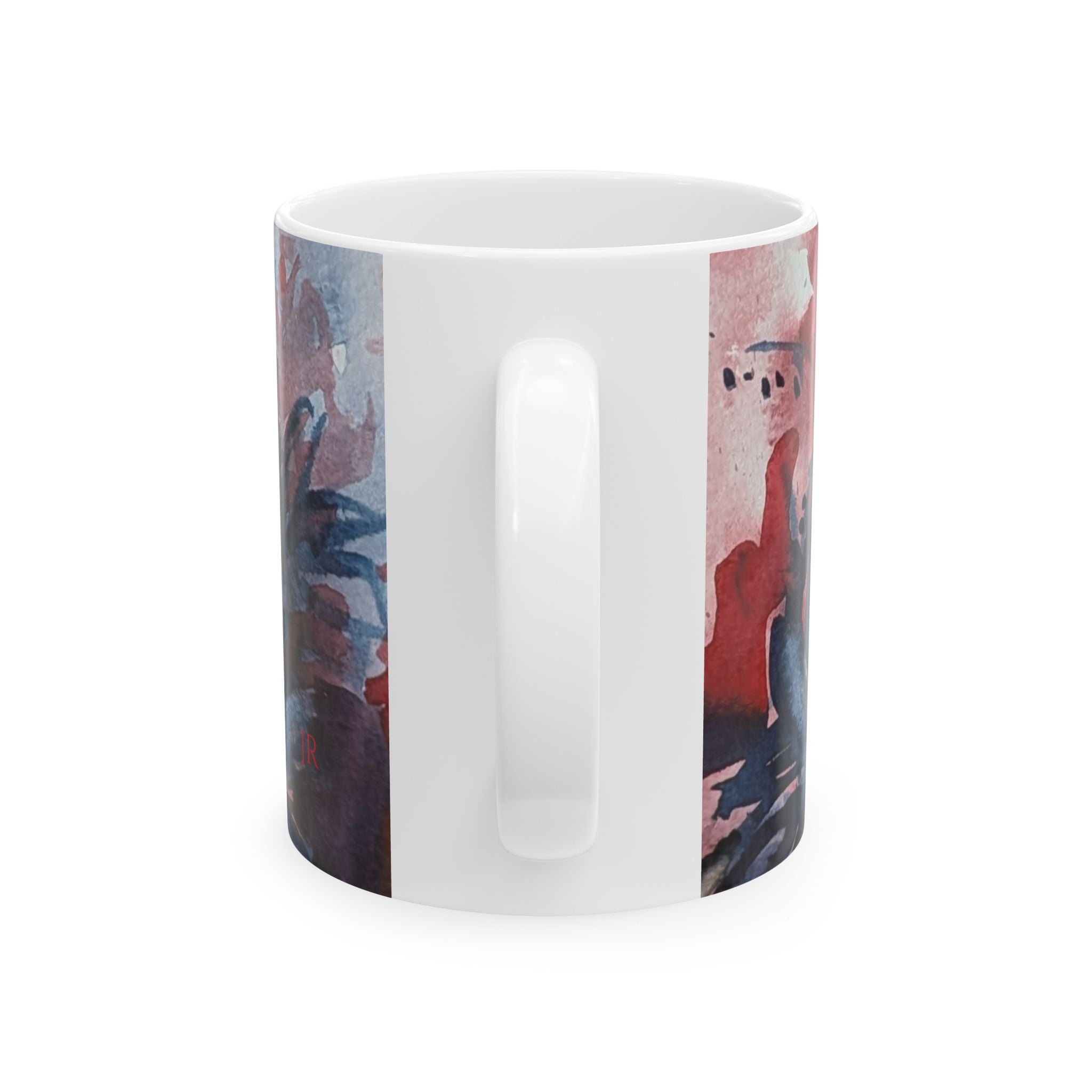 Dark Floral  Ceramic Mug –  Abstract Coffee Cup (11oz & 15oz)