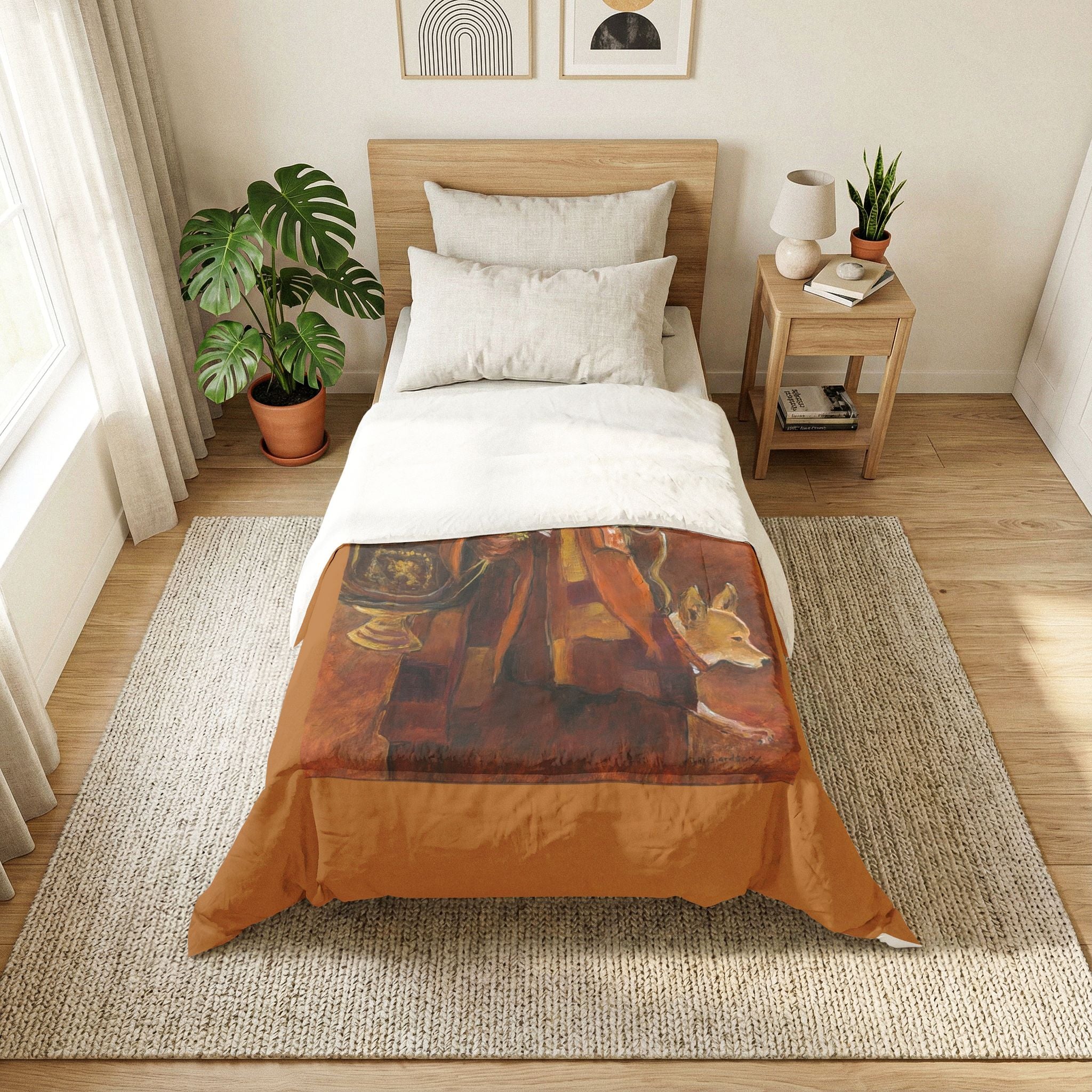 Monk "Walk for Peace" Art Cotton Comforter — Warm  Bedding