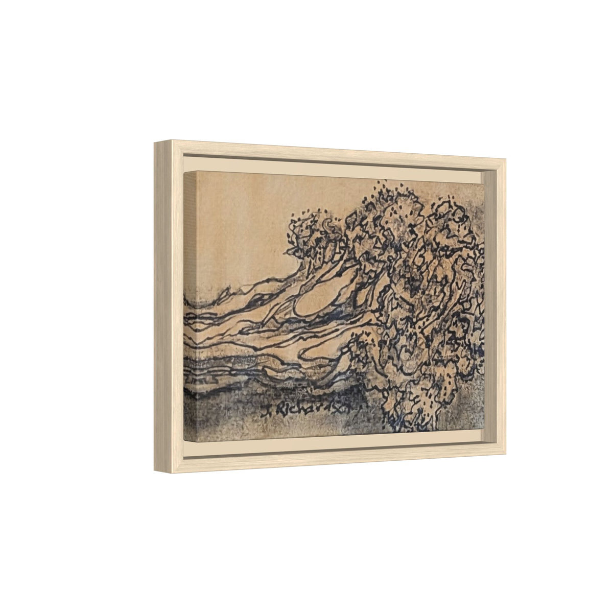 Matte Canvas Wall Art — "Broccoli" Pencil Sketch (Framed)