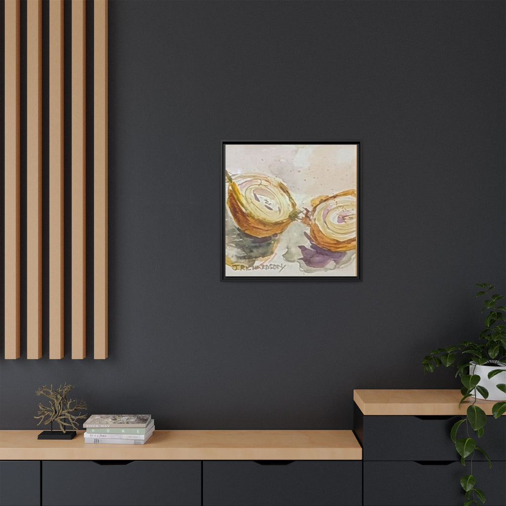 Onion Cut Watercolor Canvas Framed Wall Art | Matte Canvas, Framed