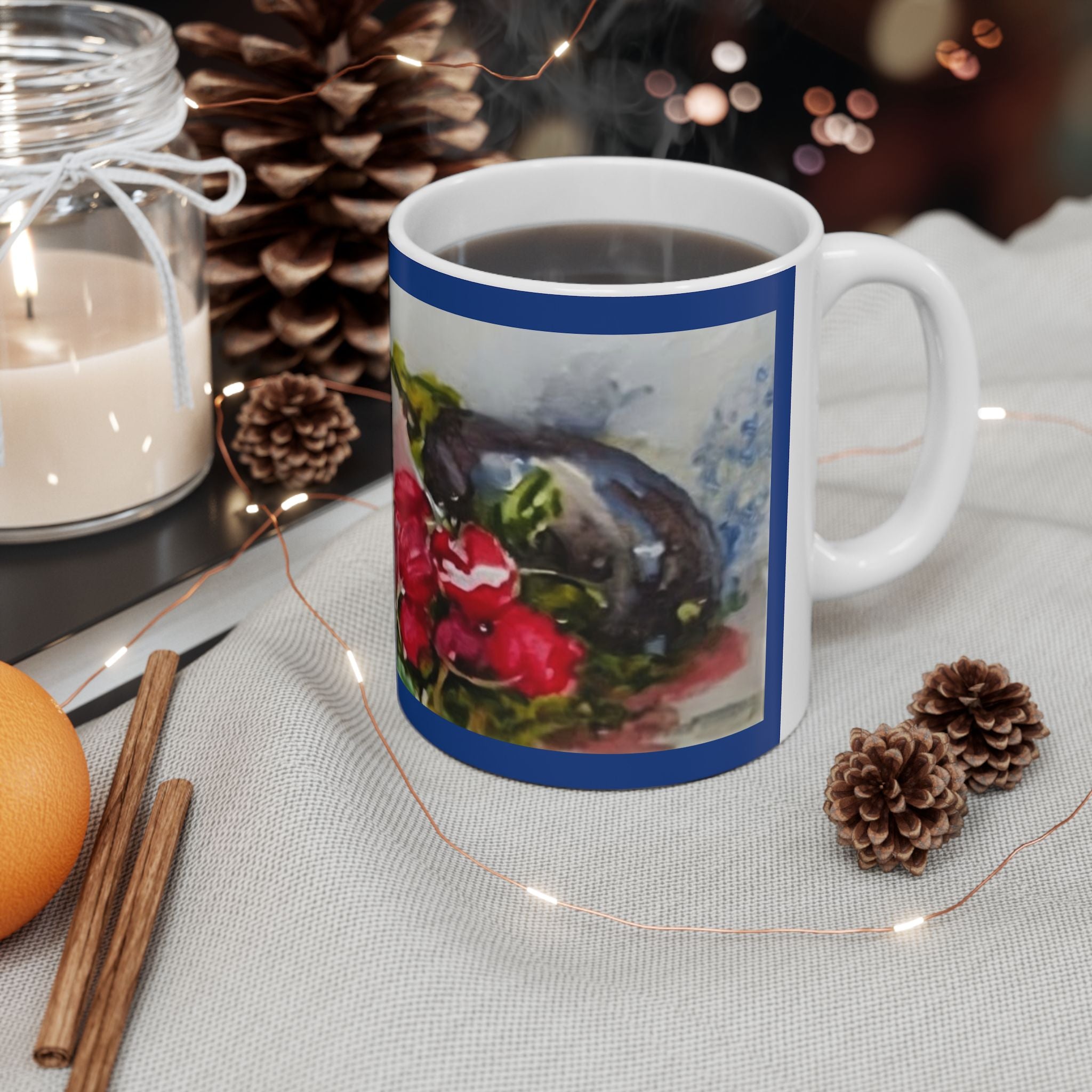 Purple Eggplant & Red Radishes Watercolor Mug | Ceramic Mug