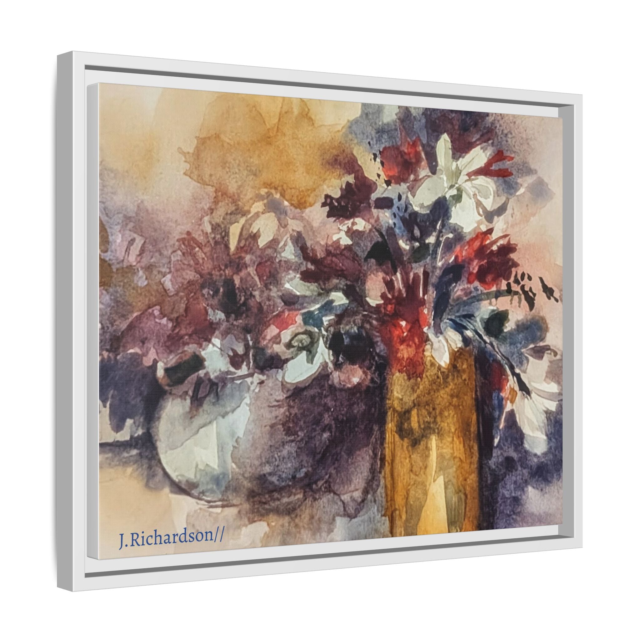 Floral still life Framed Matte Canvas Wall Art