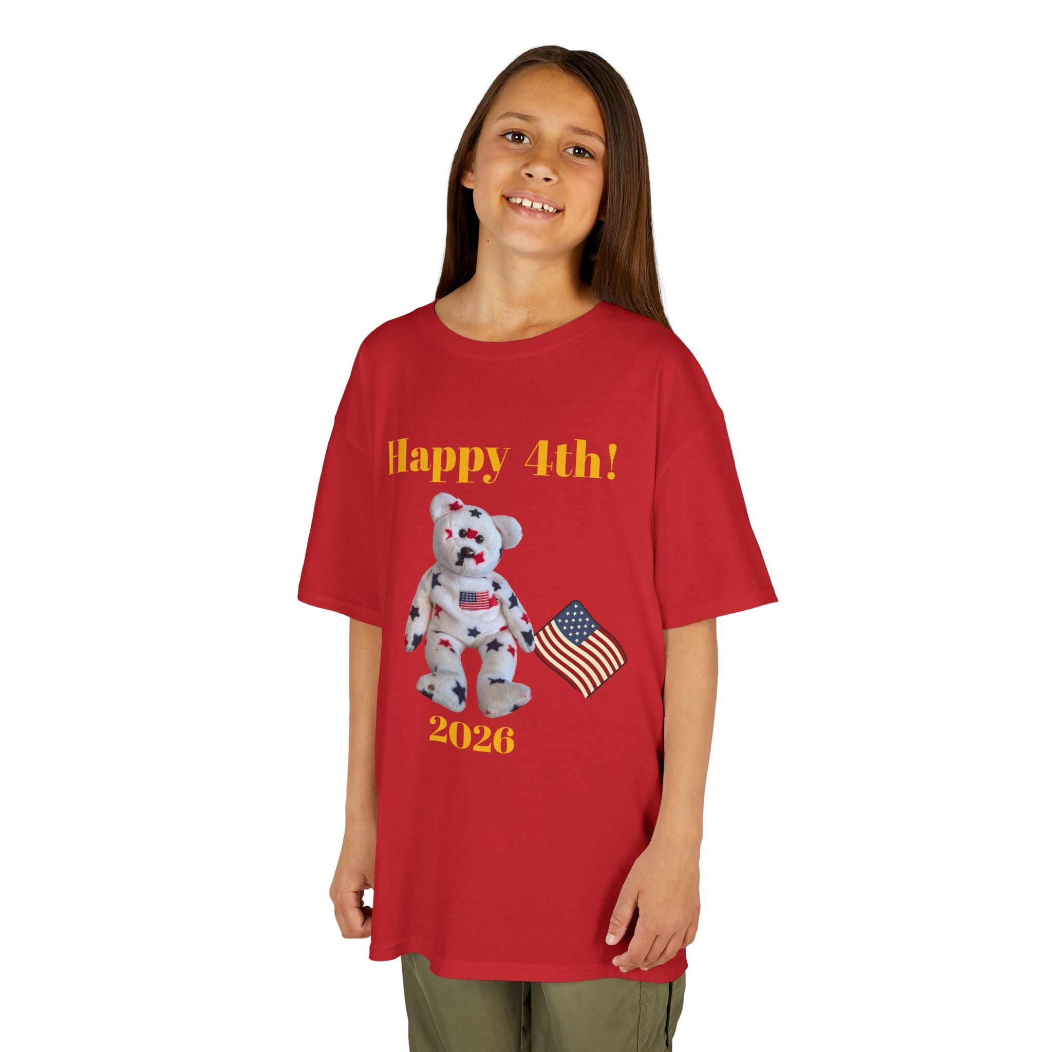 Beanie Bear Patriotic Kids Heavy Cotton™XS/S/M/L/XL Tee