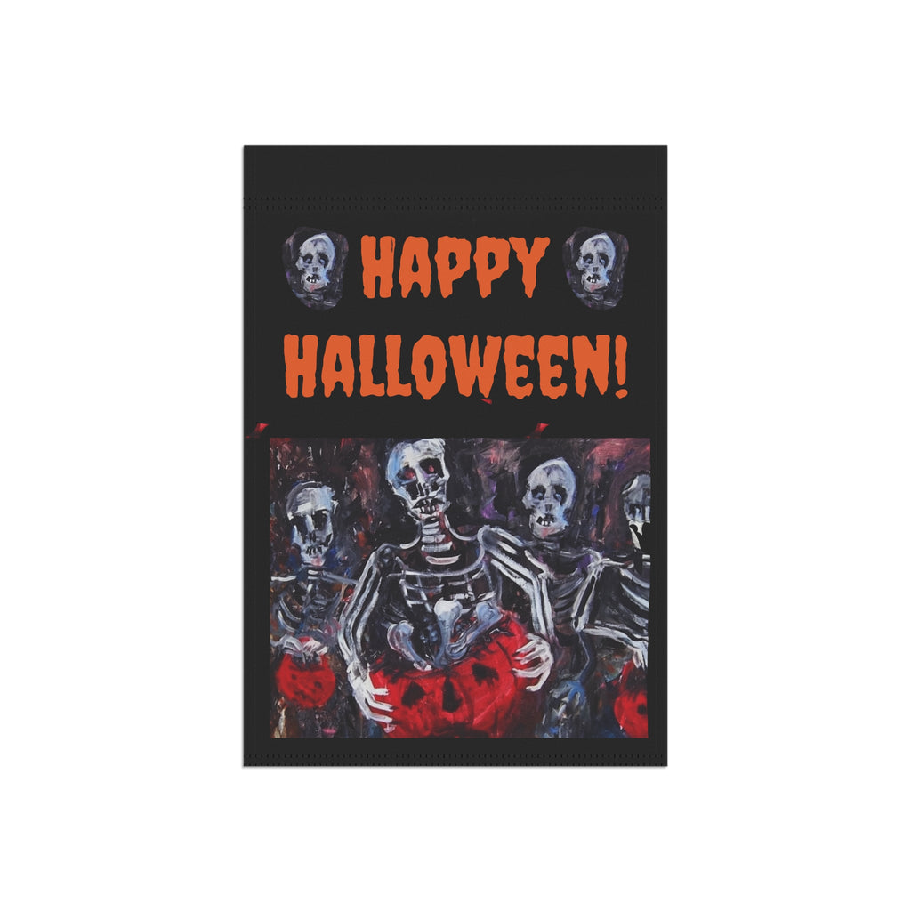 Happy Halloween Skeletons Garden Flag | Halloween Garden Banner