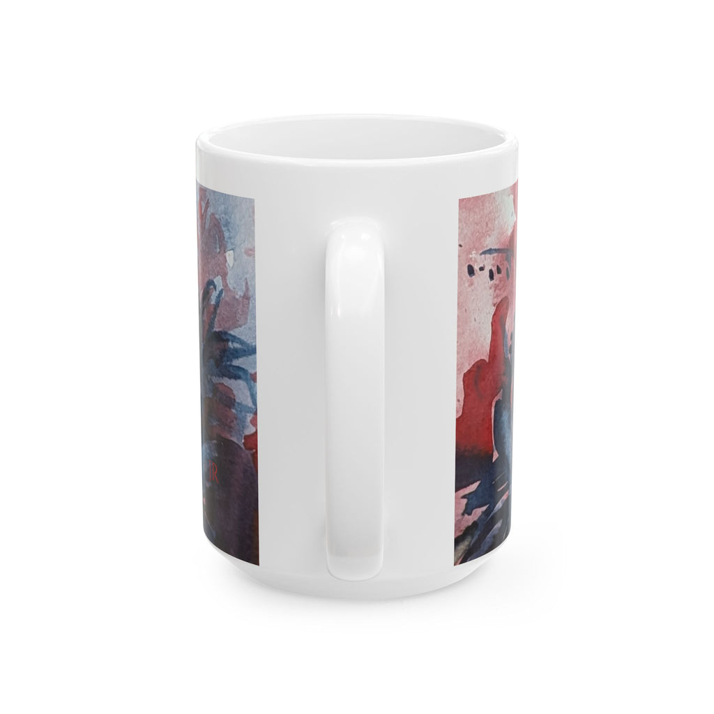 Dark Floral  Ceramic Mug –  Abstract Coffee Cup (11oz & 15oz)