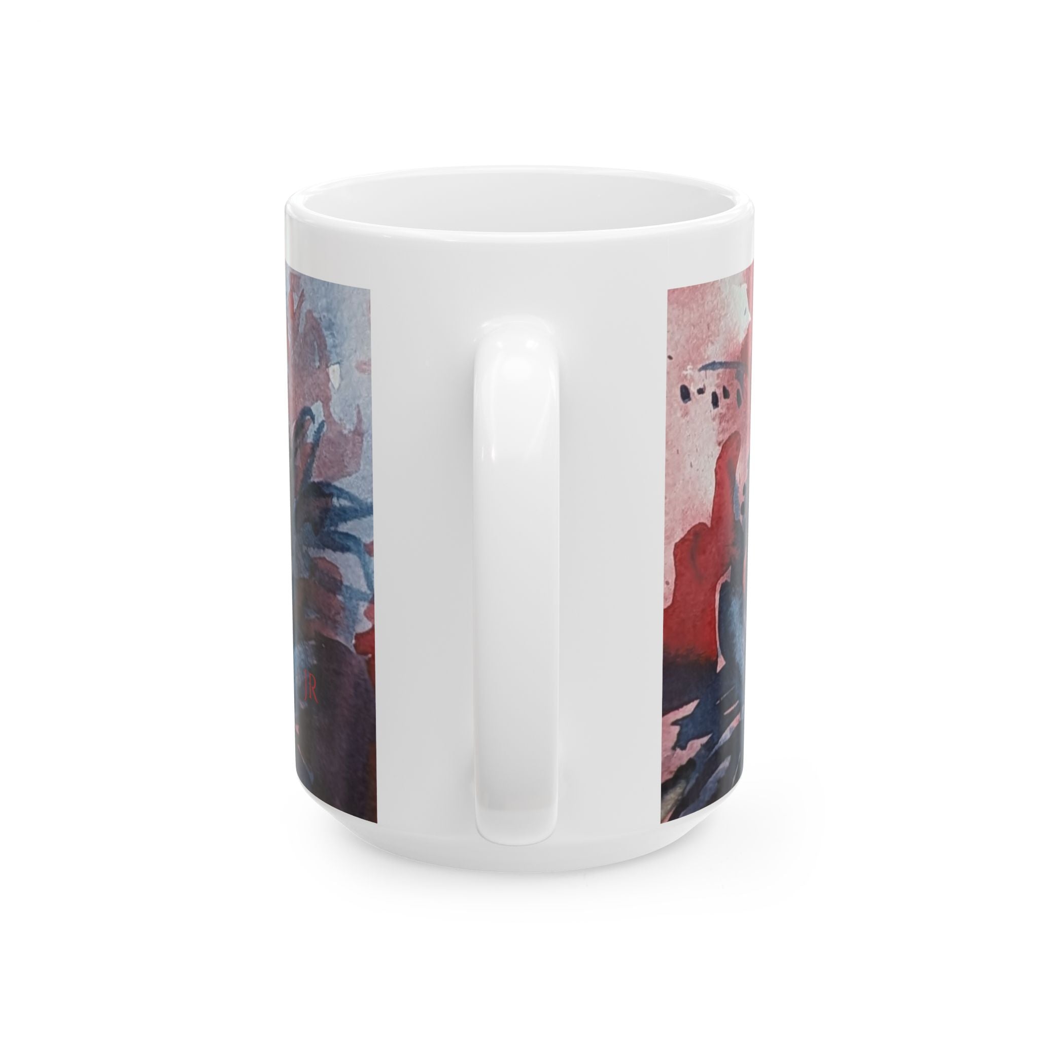 Dark Floral  Ceramic Mug –  Abstract Coffee Cup (11oz & 15oz)