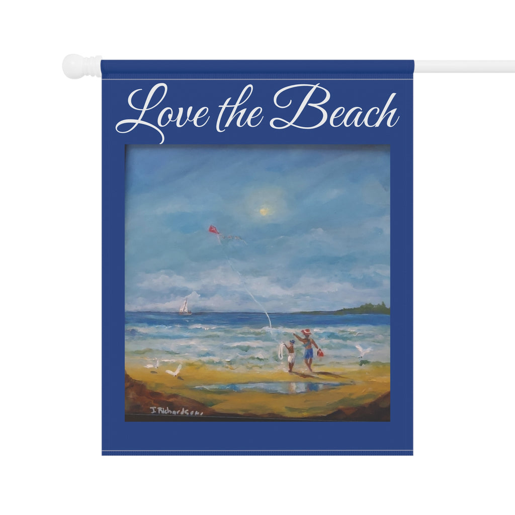Garden Flag - "Love the Beach" Coastal House & Garden Banner