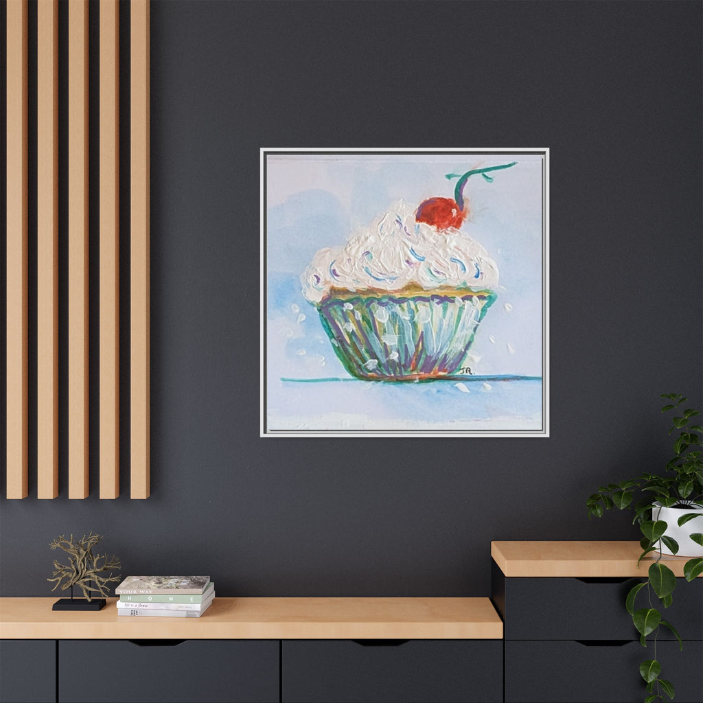 Cupcake Canvas Art Print — Framed Matte Wall Decor