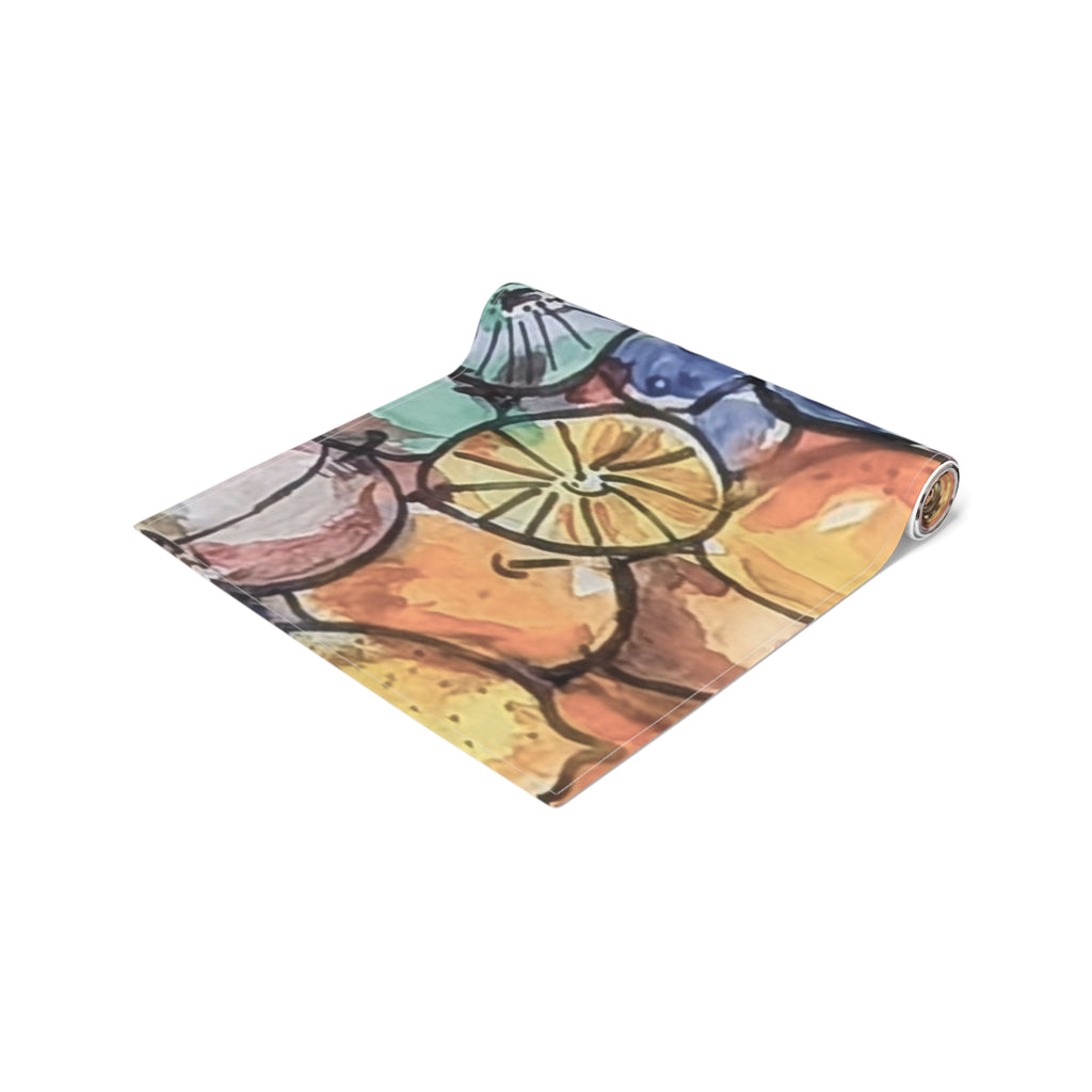 Fruity Citrus Watercolor Table Runner