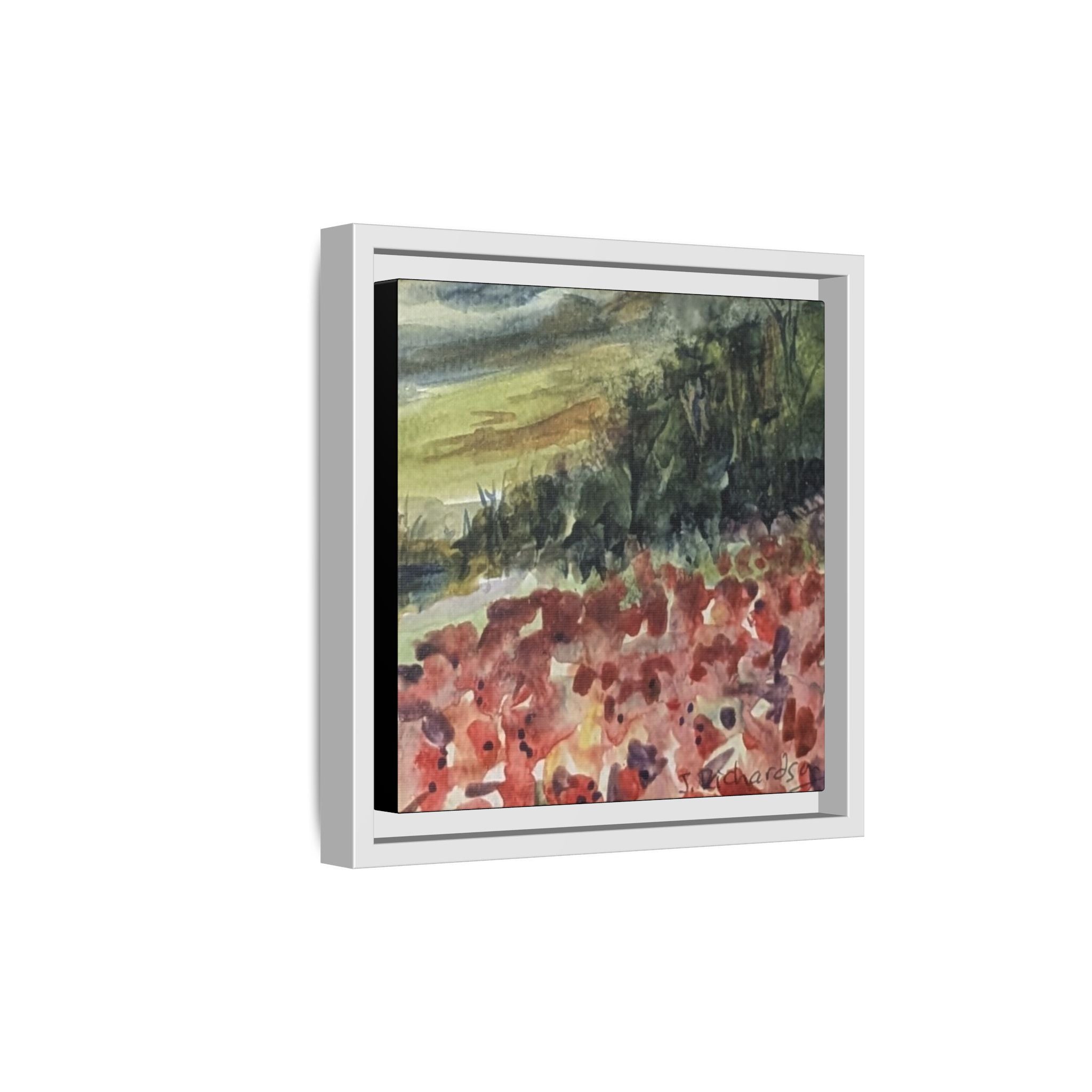 Framed Poppies landscape Matte Canvas,   Multi-color frames)
