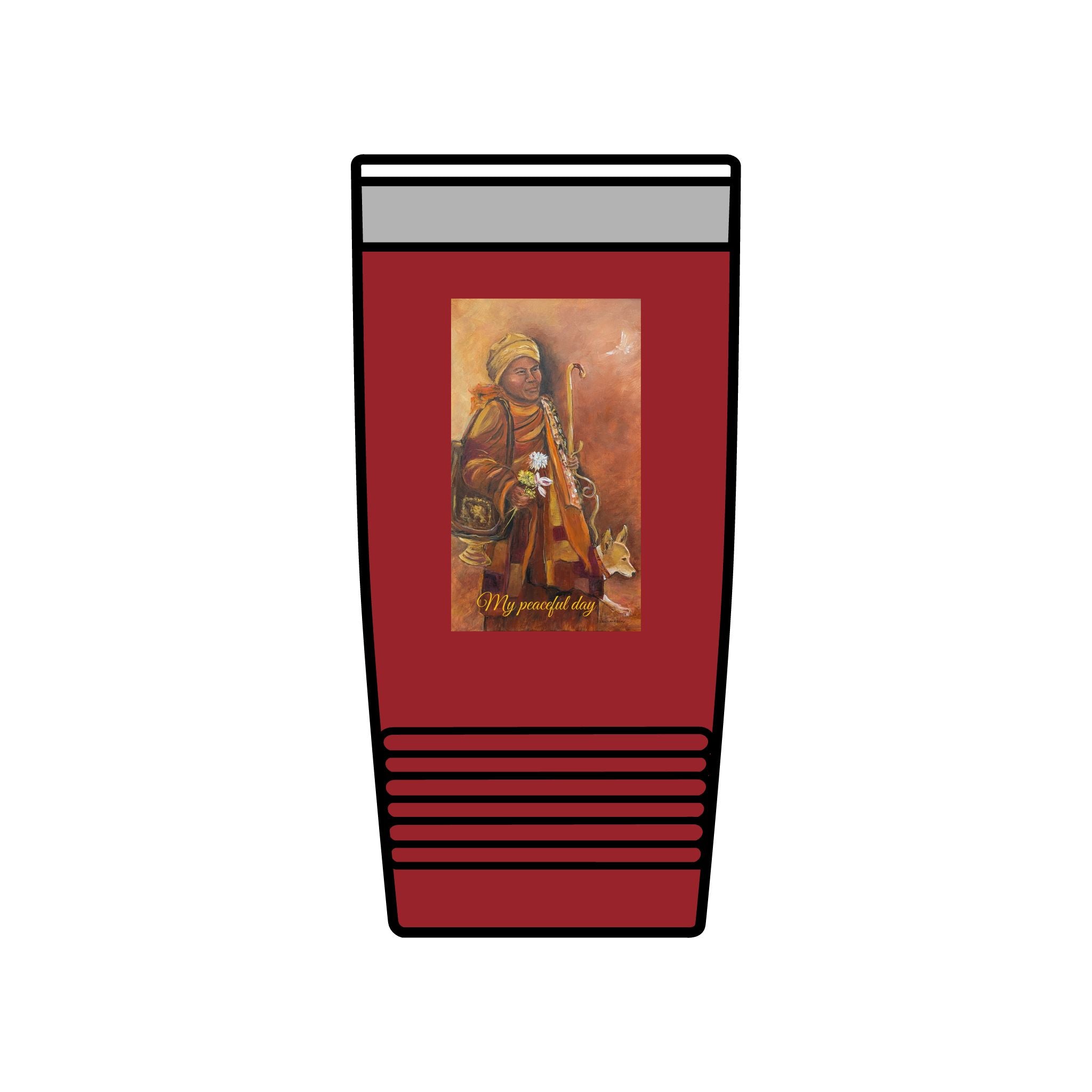 My peaceful day, 20oz Insulated Tumbler – Walk for Peace Design