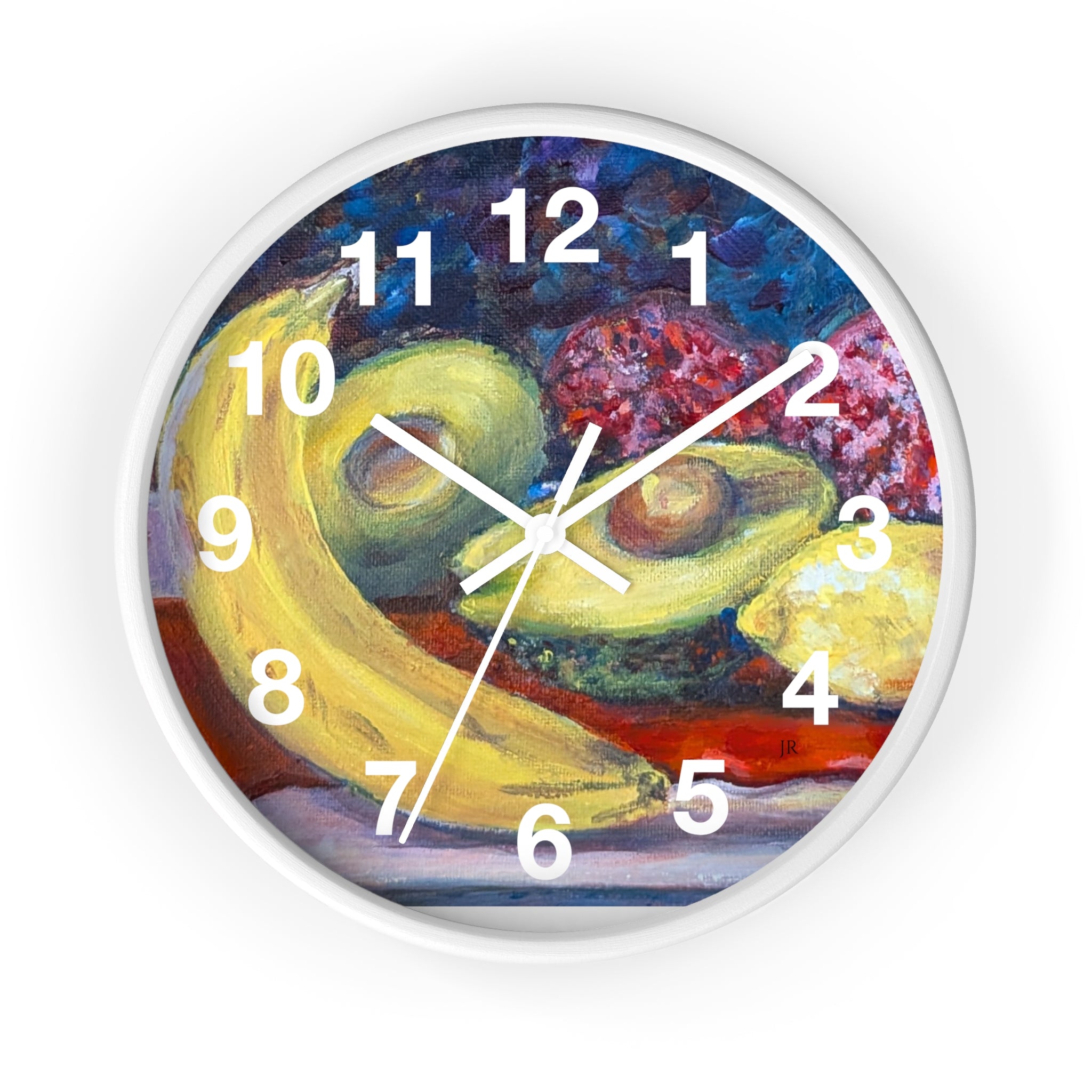 Fruit Still Life Wall Clock — Colorful Fruit Art Home Decor