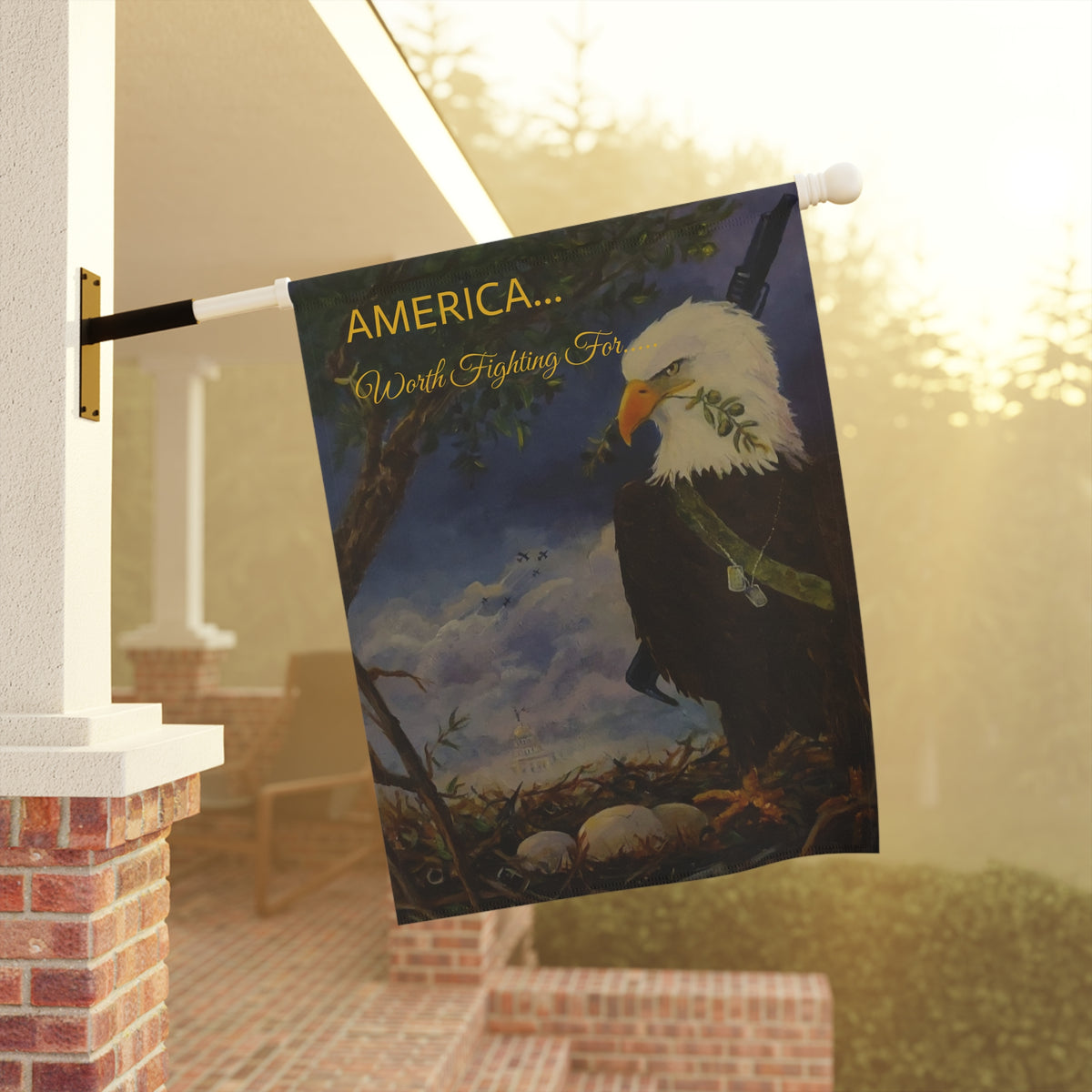 Patriotic Eagle Garden Flag | Garden Banner, Americana Nest Artwork