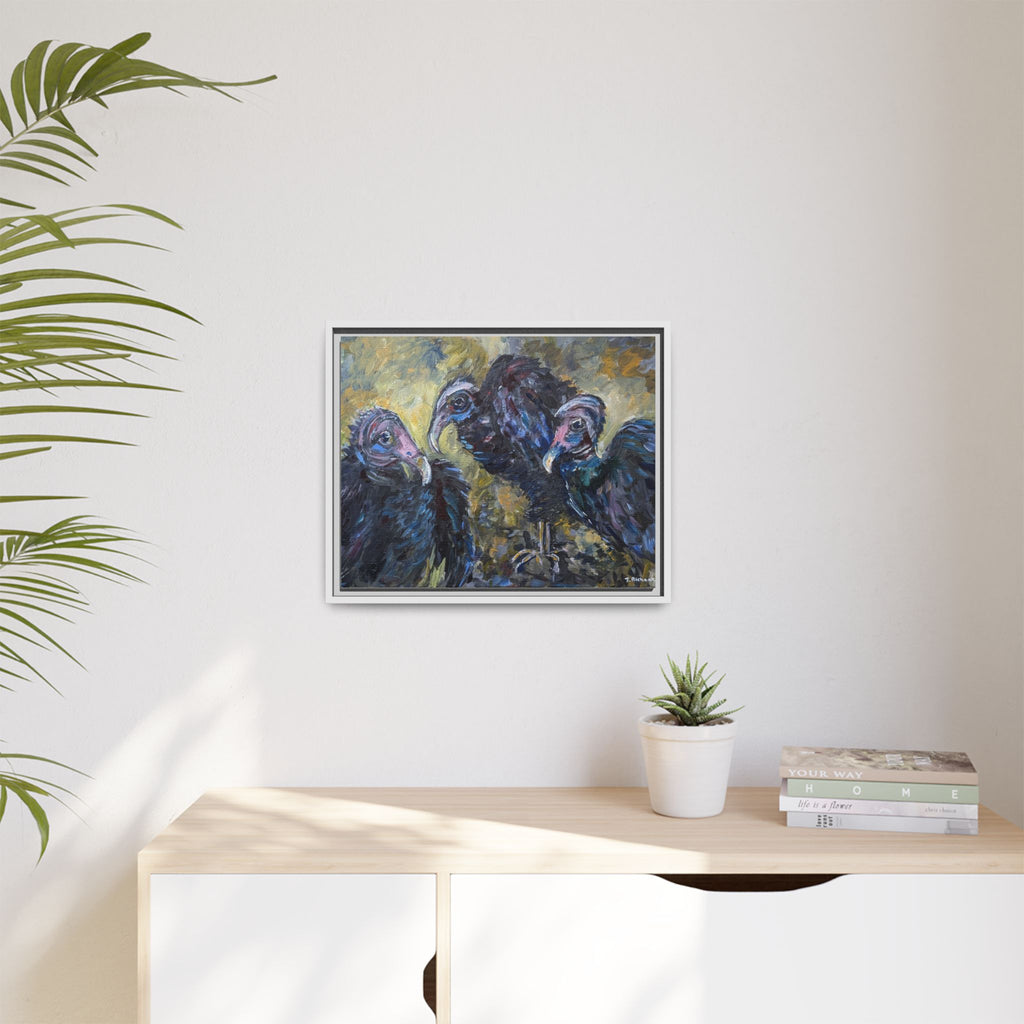 Three Vultures Painting Matte Canvas