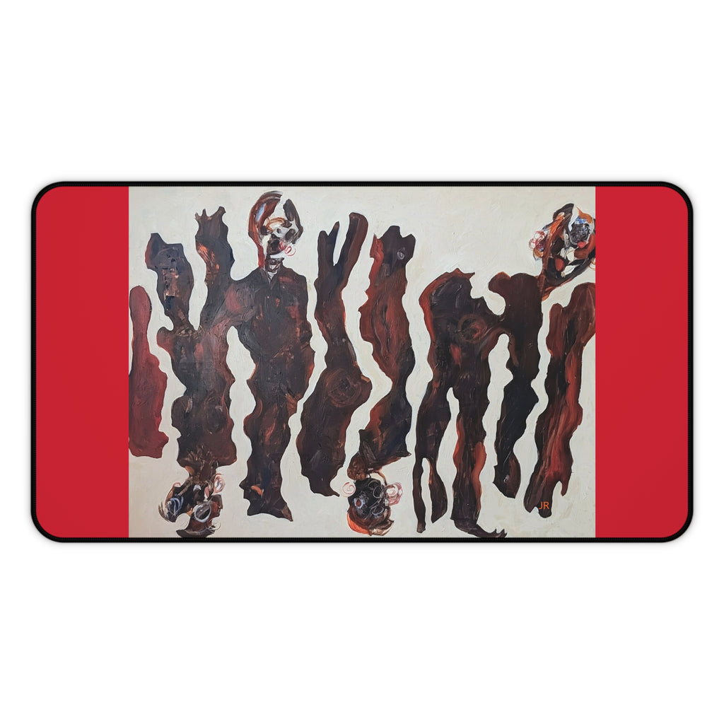 Abstract Distorted Figures Desk Mat | Modern Art Desk Pad