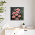 Pink Peony Bouquet Canvas Framed Wall Art | Matte Canvas, Framed