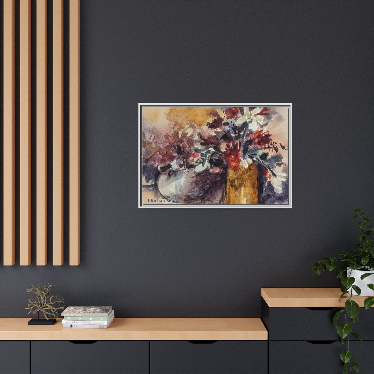 Floral still life Framed Matte Canvas Wall Art