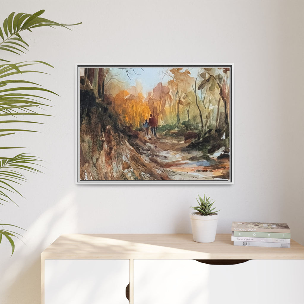 "Into the woods" by JR Framed Matte Canvas,   Multi-color frames)