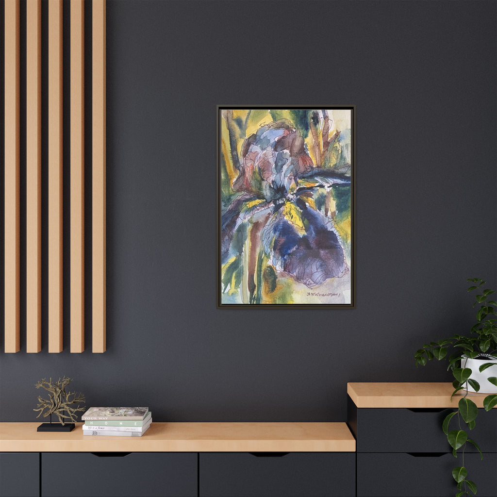 Framed Watercolor Iris Matte Canvas Wall Art