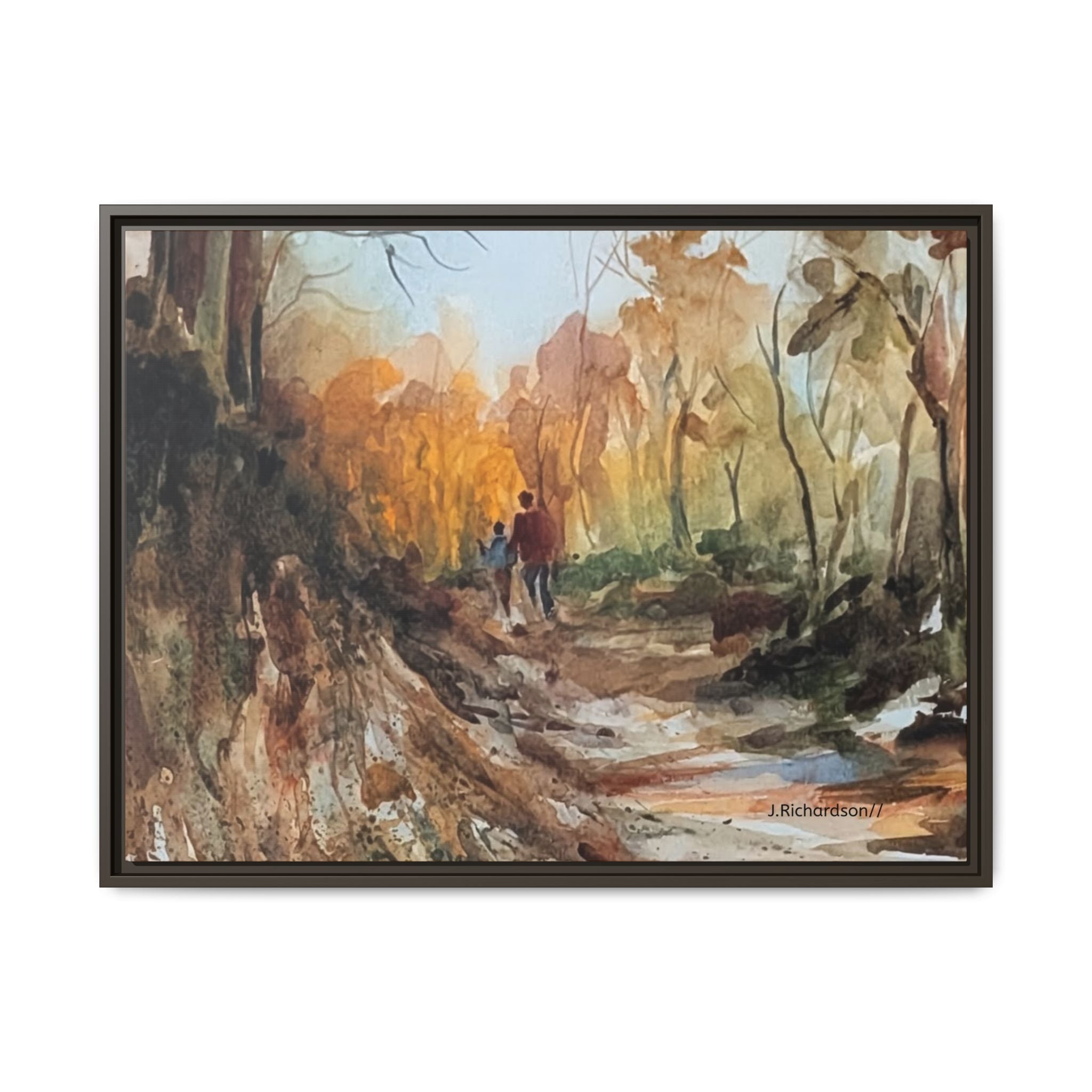"Into the woods" by JR Framed Matte Canvas,   Multi-color frames)