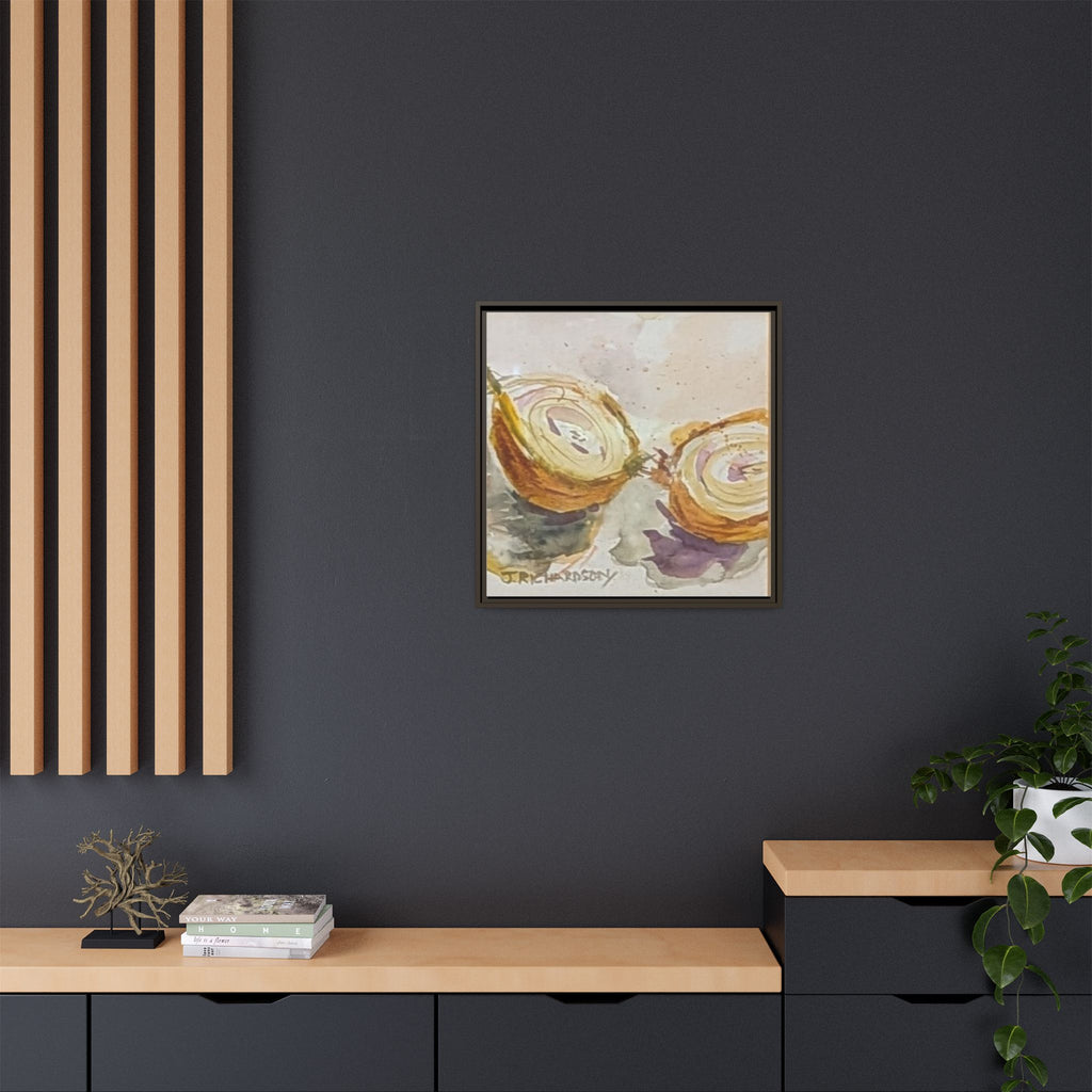 Onion Cut Watercolor Canvas Framed Wall Art | Matte Canvas, Framed