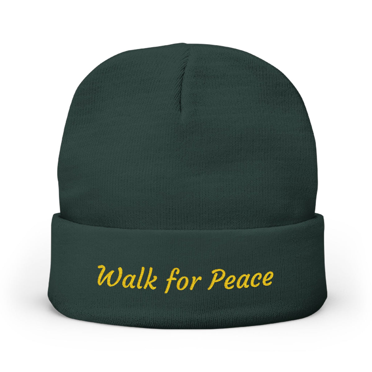 Embroidered Knit Beanie – Monks' "Walk for Peace'