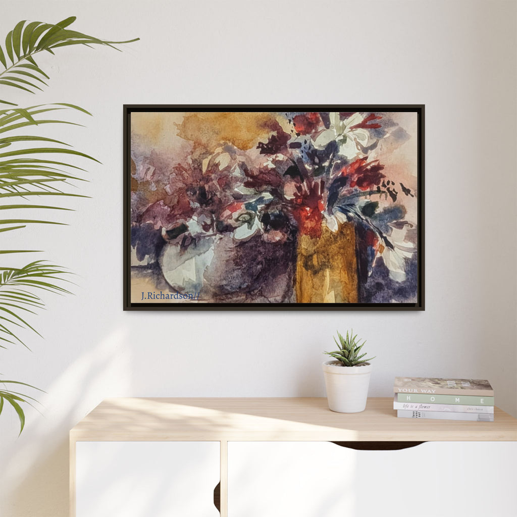 Floral still life Framed Matte Canvas Wall Art