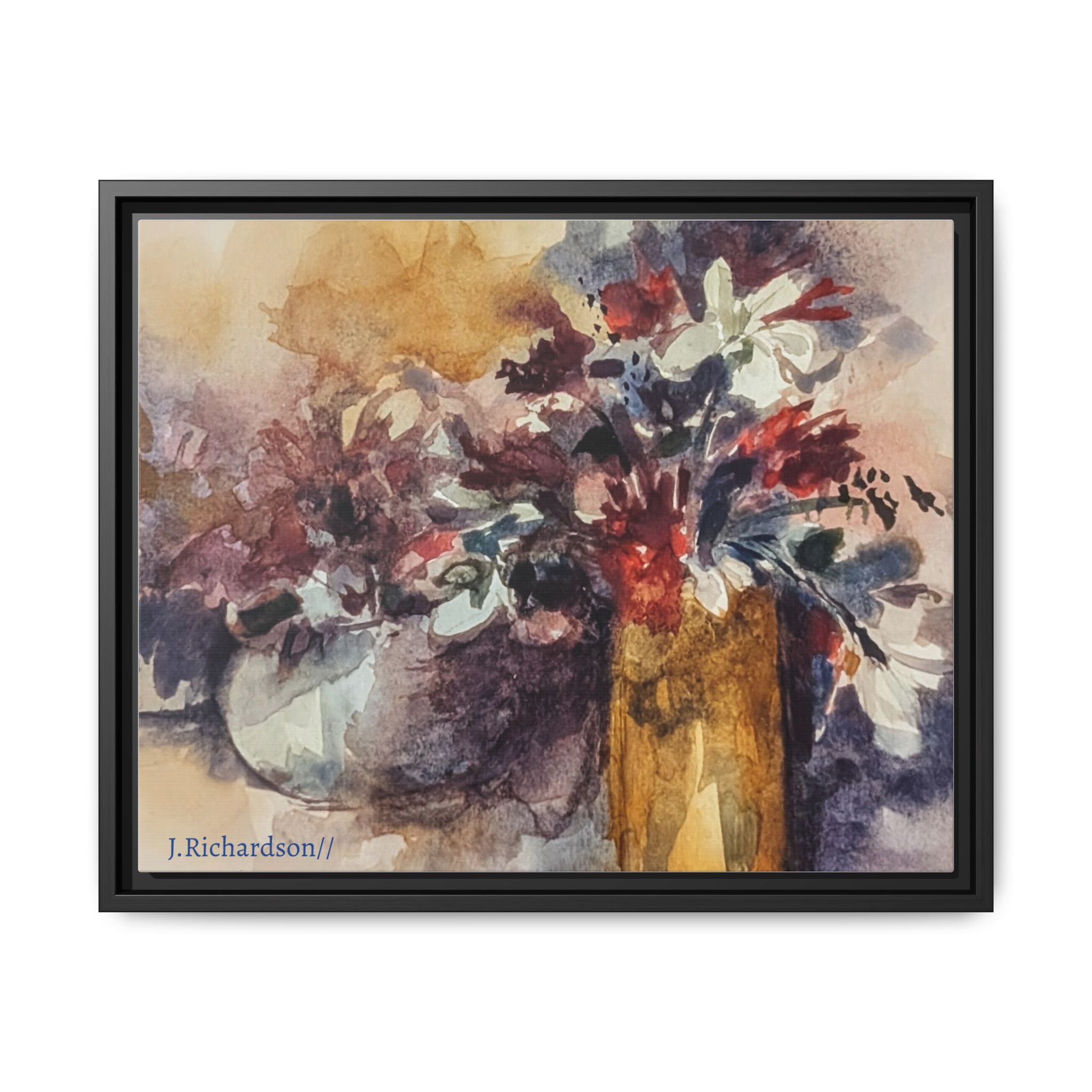 Floral still life Framed Matte Canvas Wall Art