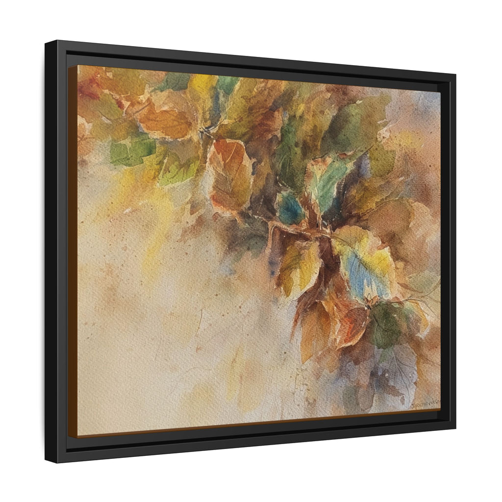 Framed  Autumn Leaves Matte Canvas Watercolor