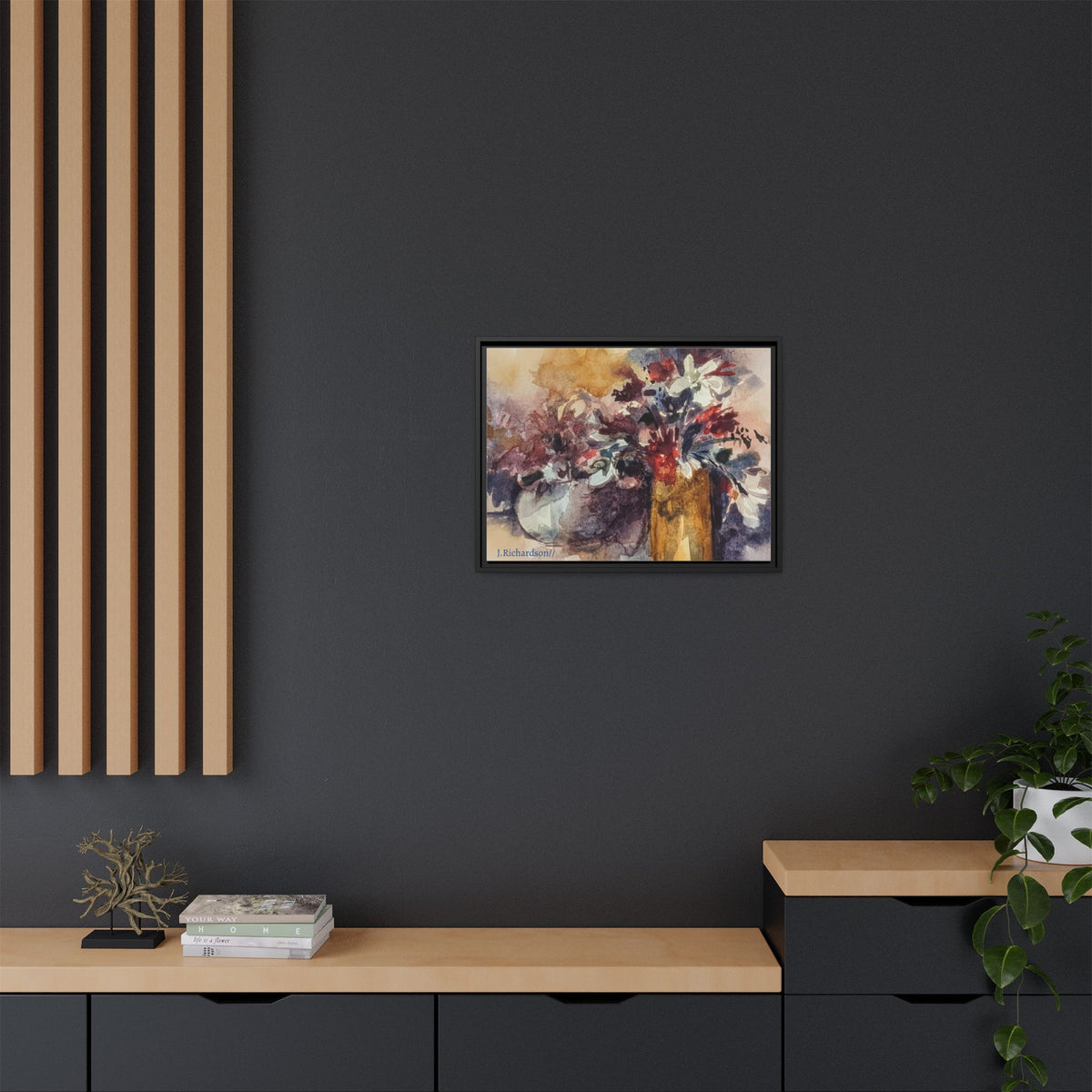 Floral still life Framed Matte Canvas Wall Art