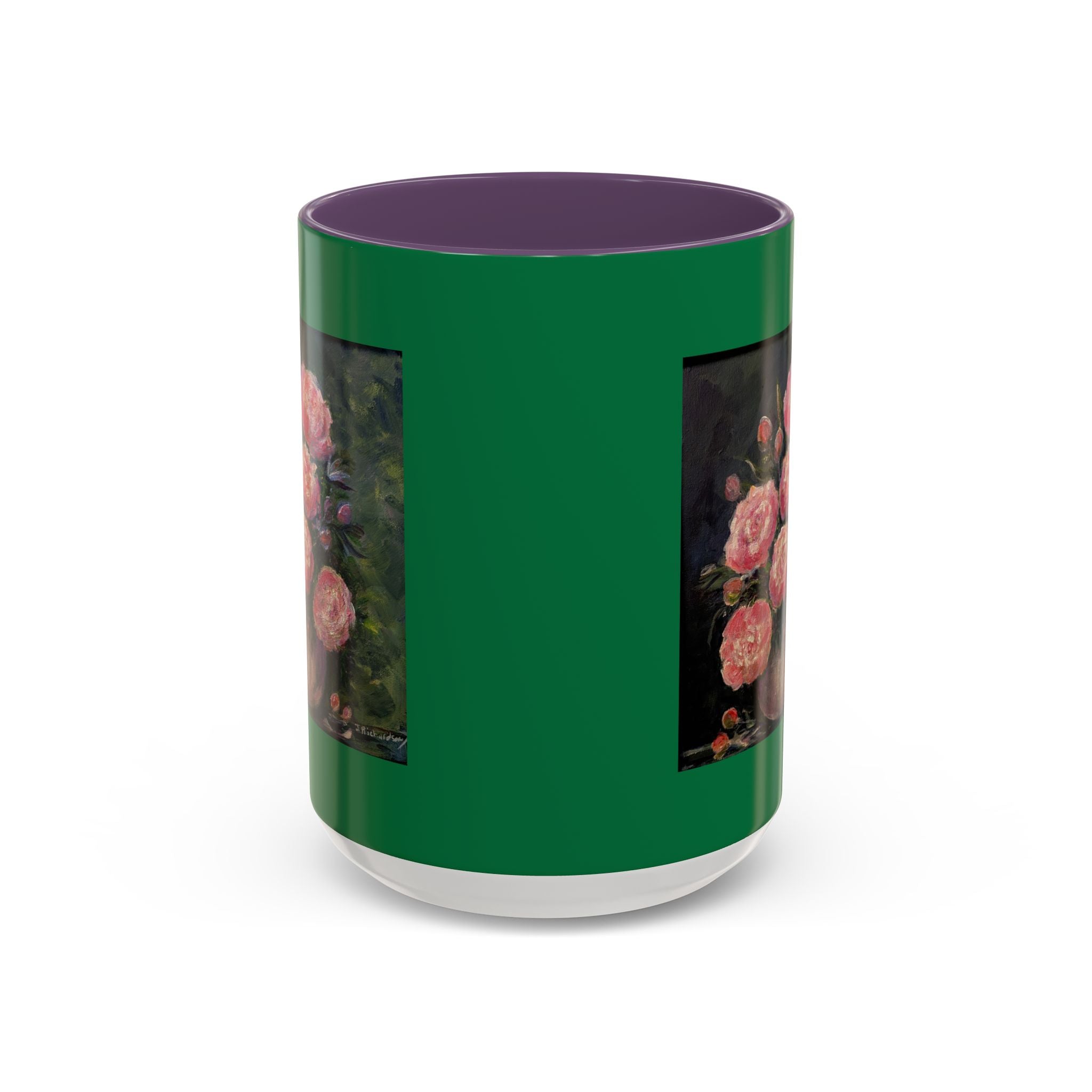 Pink Peony Bouquet Accent Coffee Mug — Floral Tea Cup for Garden Lovers