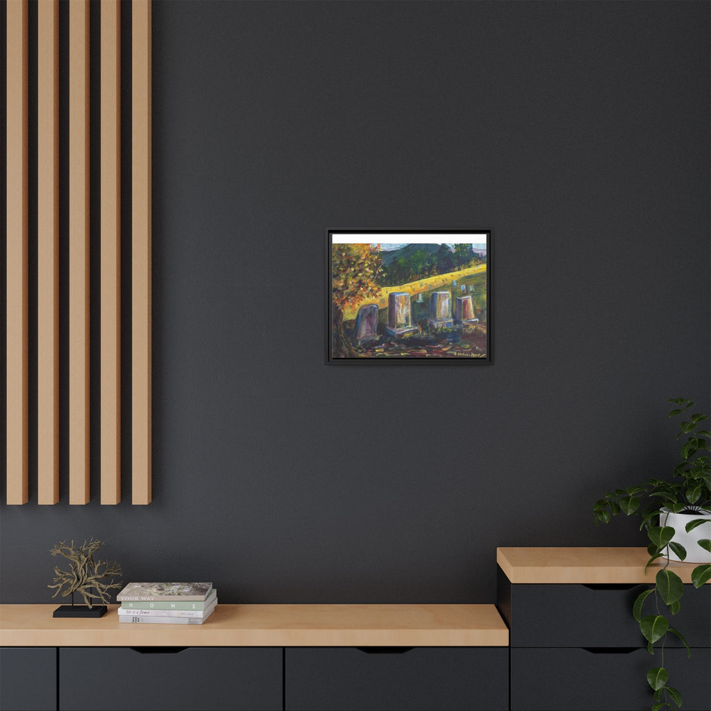Framed Matte Canvas – Autumn Cemetery Landscape Art Print