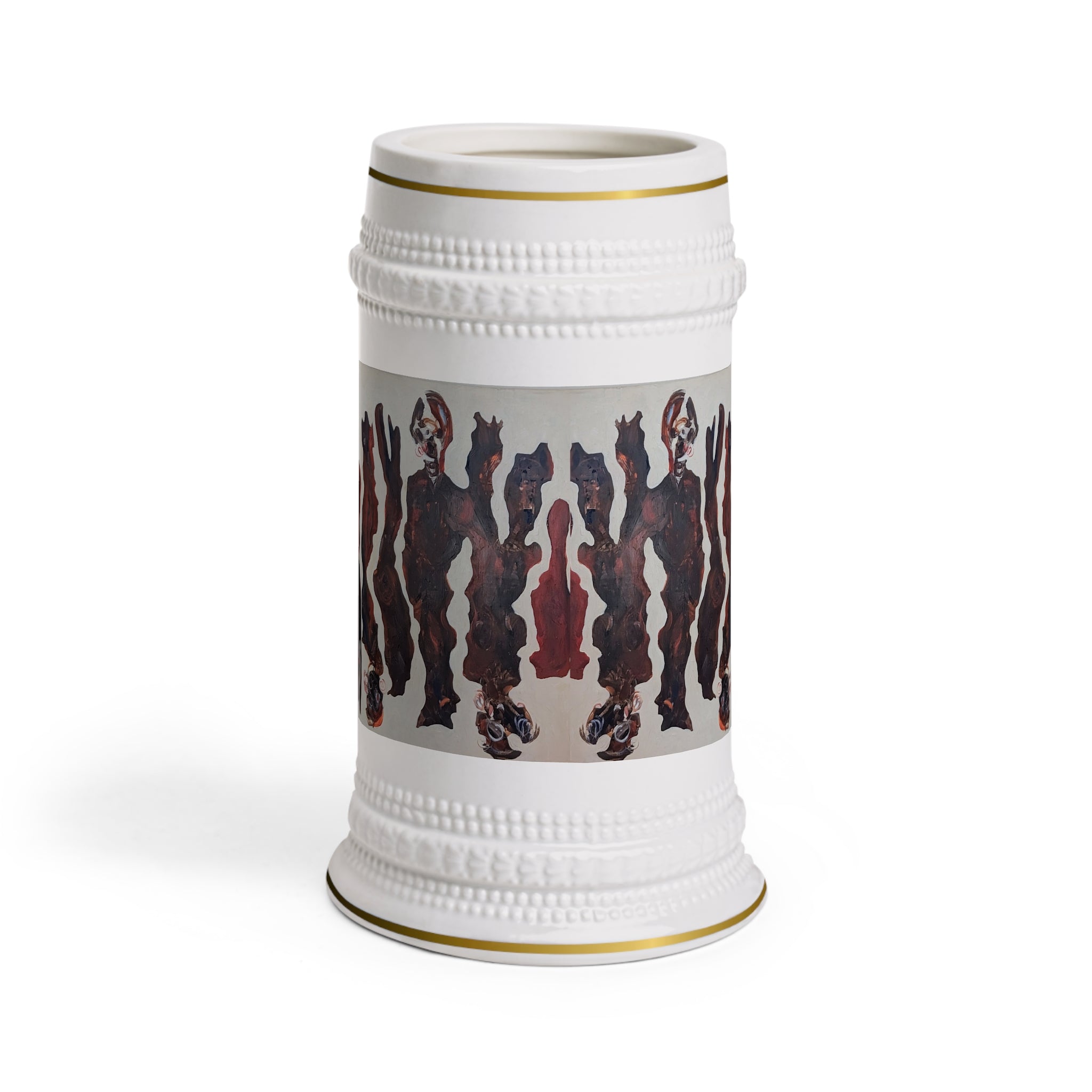 Abstract War Figures Beer Stein