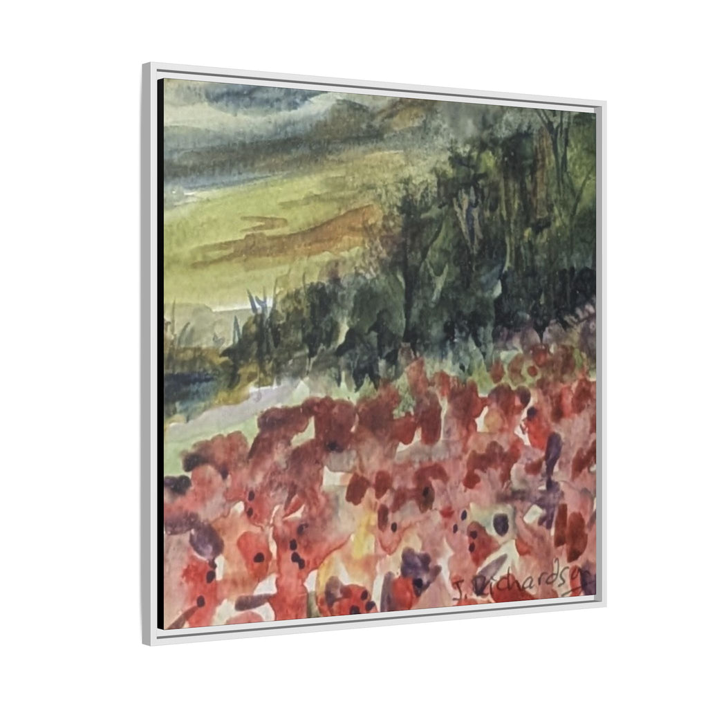 Framed Poppies landscape Matte Canvas,   Multi-color frames)