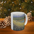 Landscape Art Ceramic Mug — Countryside Meadow Painting Coffee Cup (11oz, 15oz)