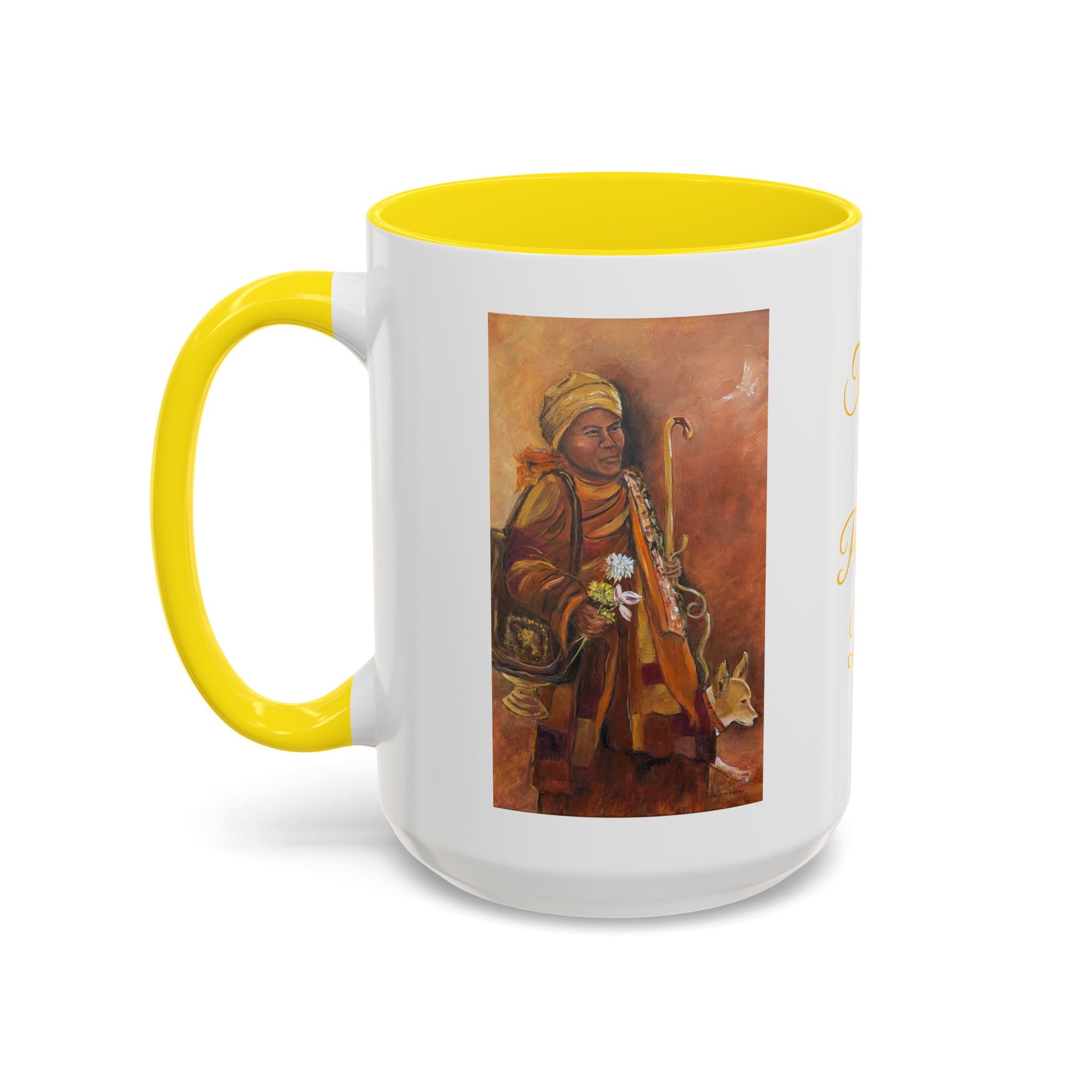 Peaceful Monk Accent Coffee Mug — Inspiration Art (11/15oz)