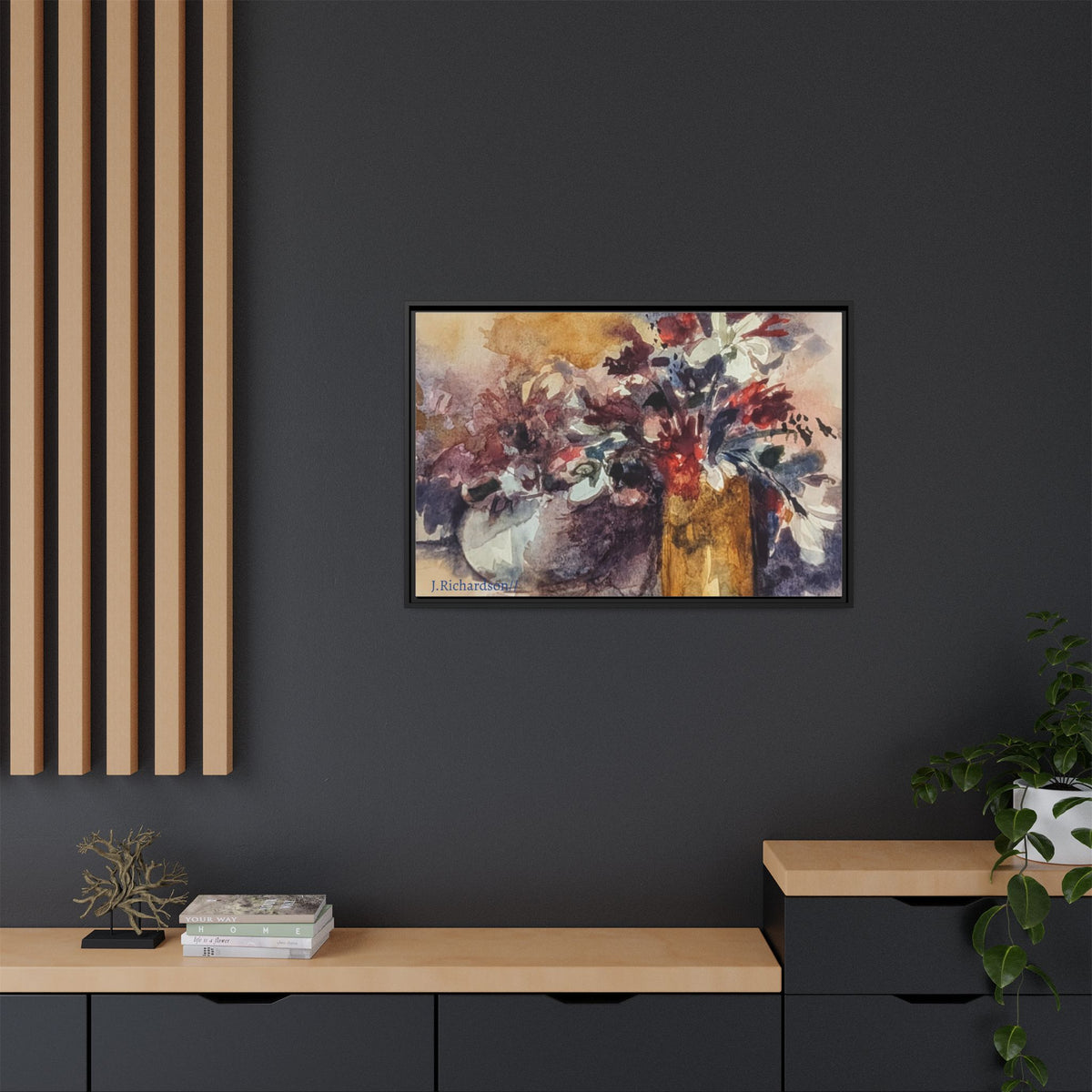 Floral still life Framed Matte Canvas Wall Art