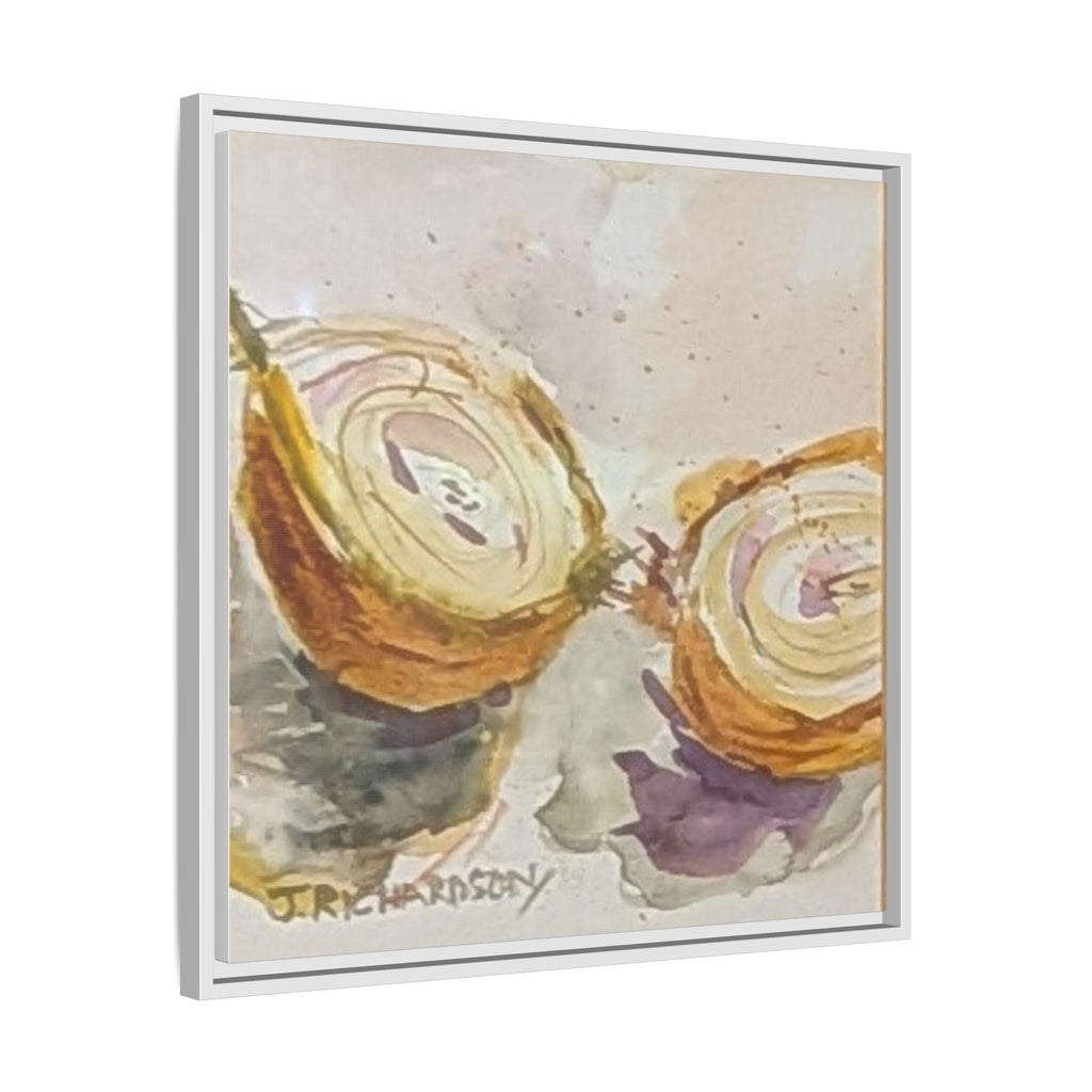 Onion Cut Watercolor Canvas Framed Wall Art | Matte Canvas, Framed