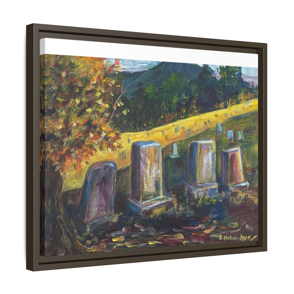 Framed Matte Canvas – Autumn Cemetery Landscape Art Print