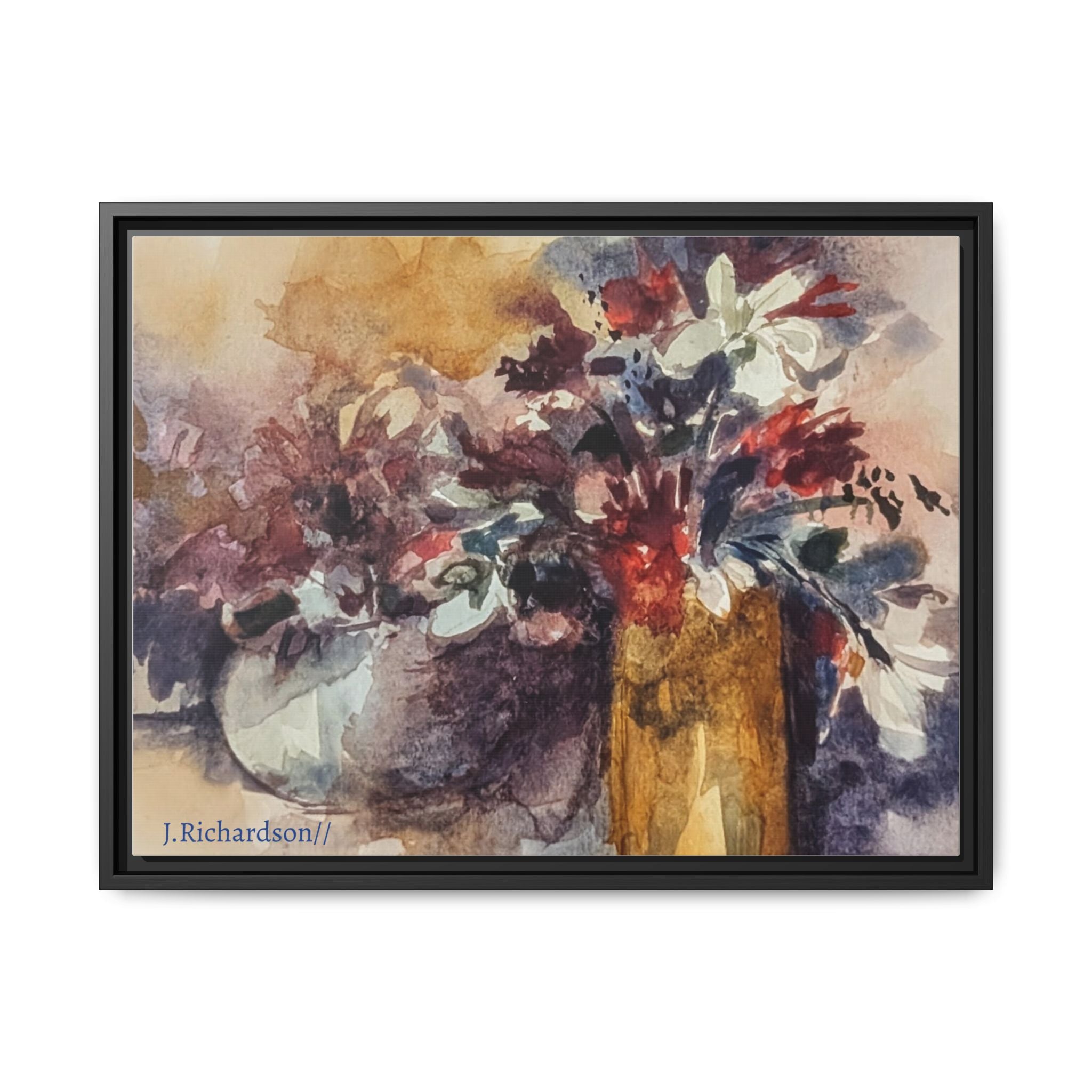 Floral still life Framed Matte Canvas Wall Art
