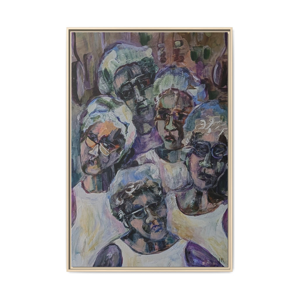 Copy of Framed Matte Canvas Print — Tropical Market Woman Watercolor Art
