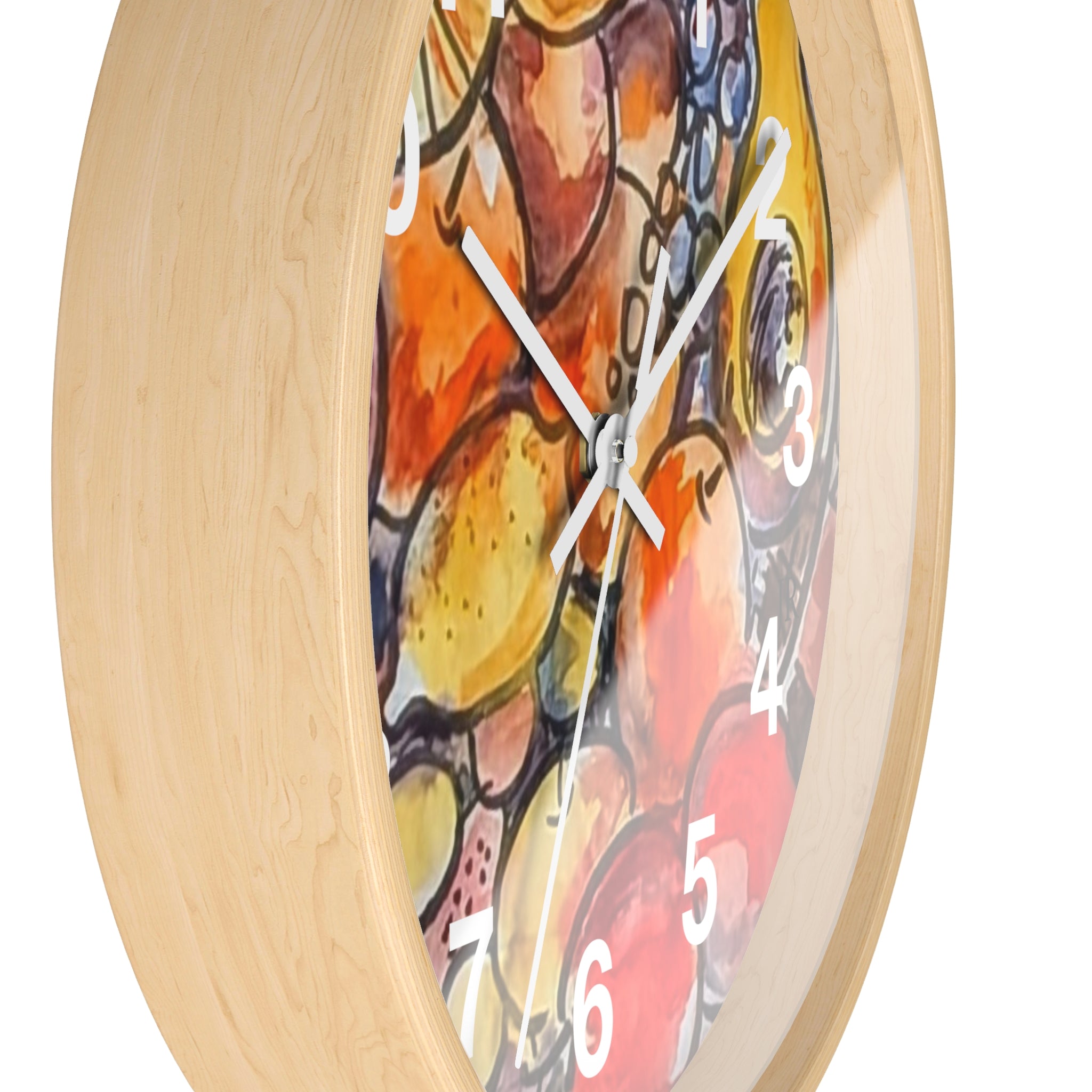 Fruit Watercolor Wall Clock — Bright Kitchen Decorative Clock