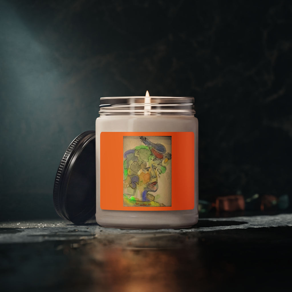 Bird Brain Scented Soy Candle, 9oz Bird on woman's head