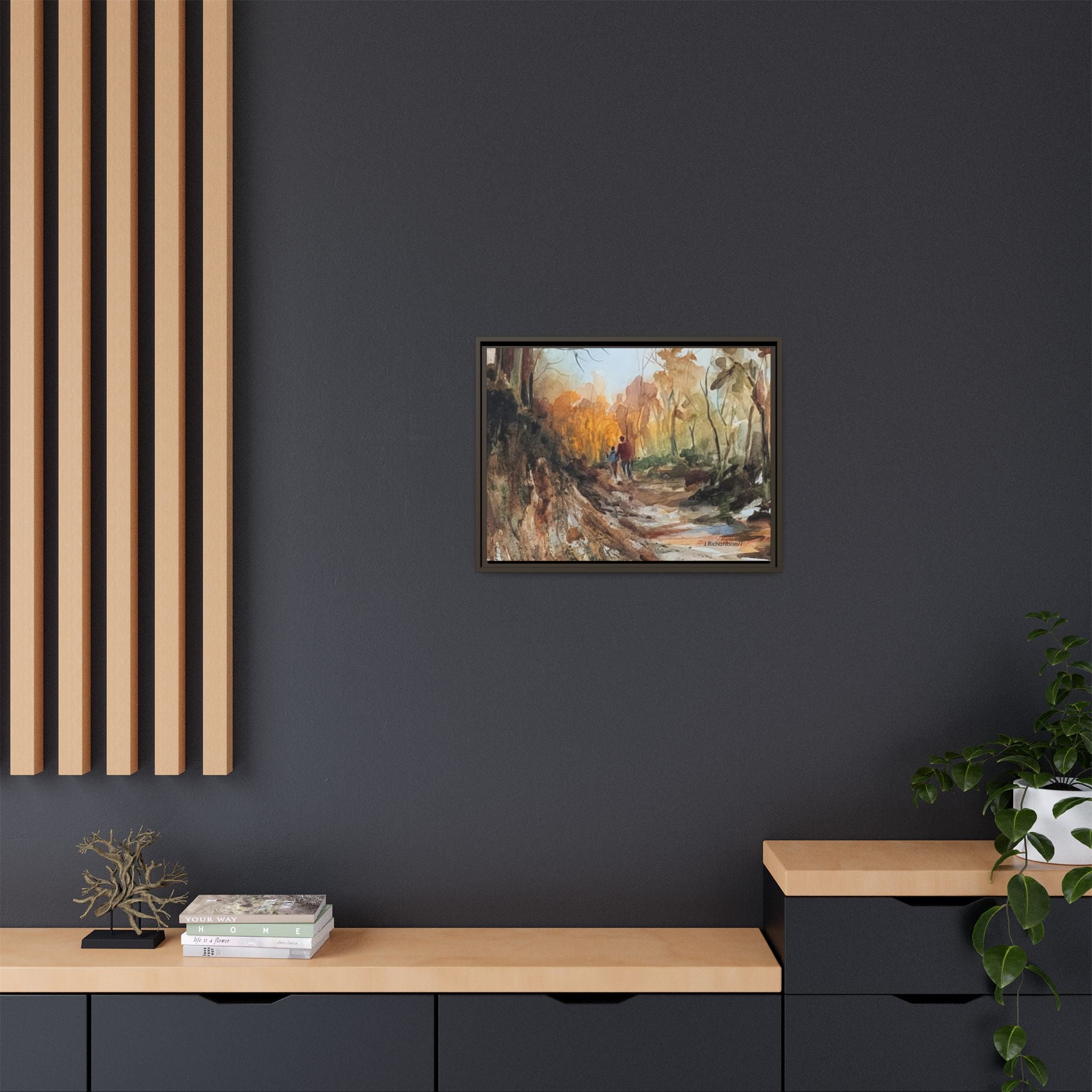 "Into the woods" by JR Framed Matte Canvas,   Multi-color frames)