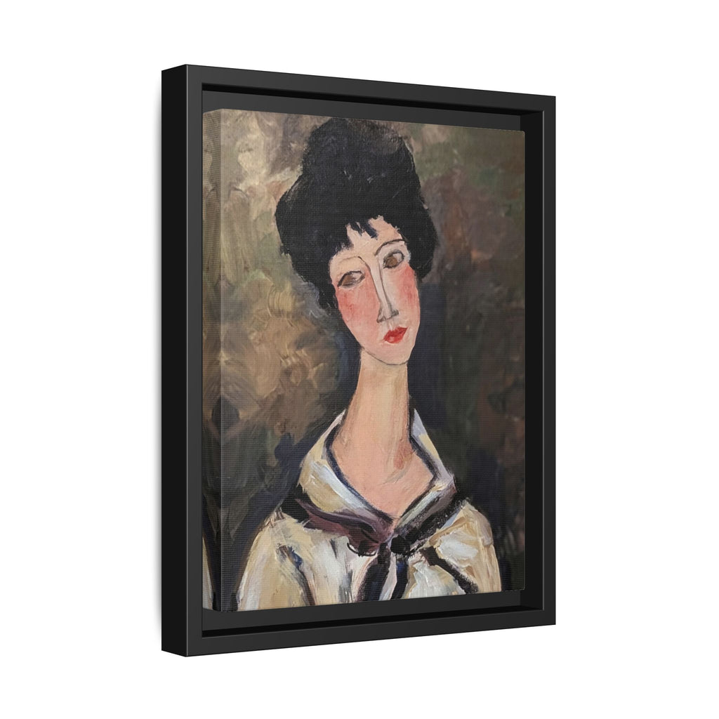 Framed Matte Canvas Print – Modigliani‑Style Portrait Art