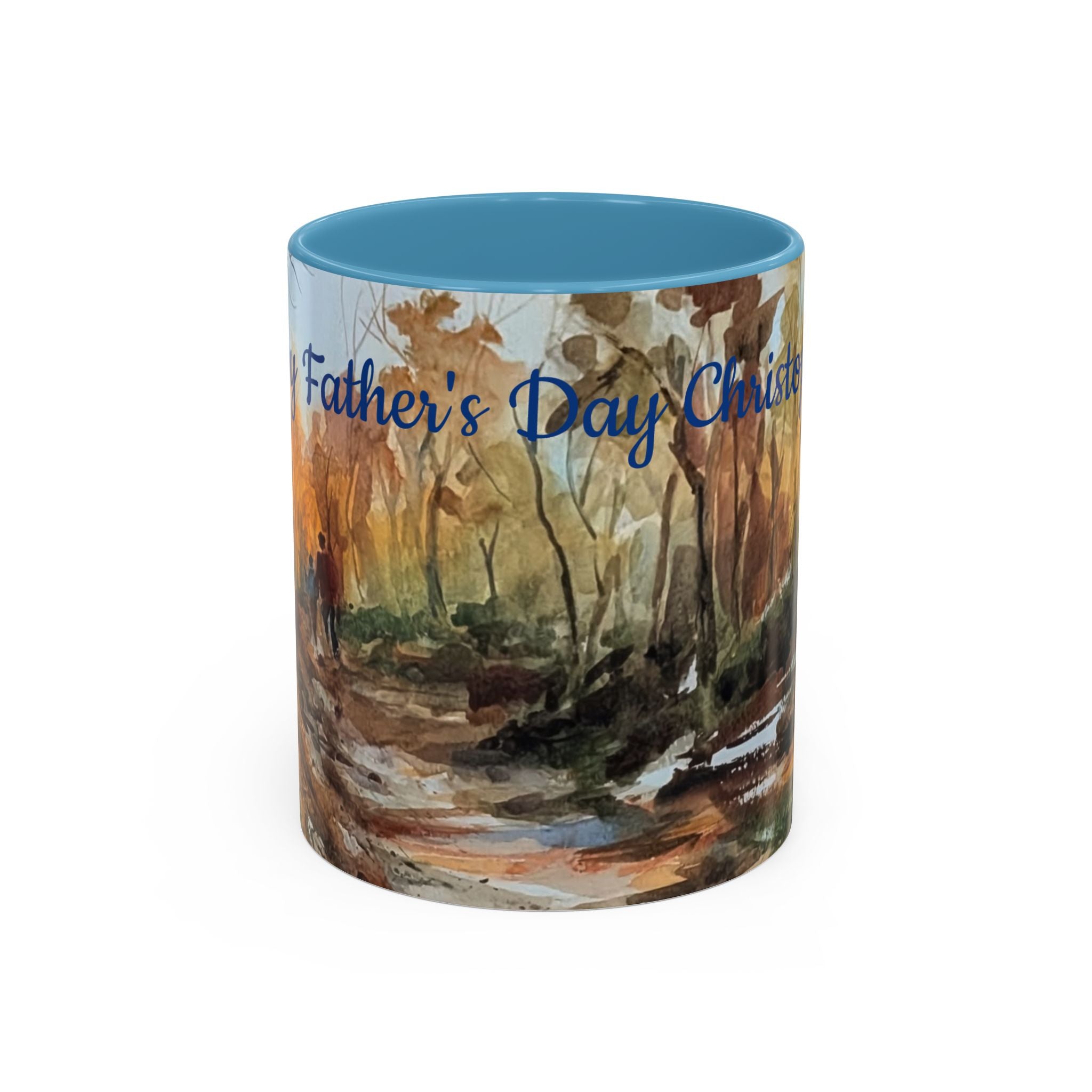 Autumn Woodland Coffee Mug — Painterly Fall Forest Trail Accent Mug