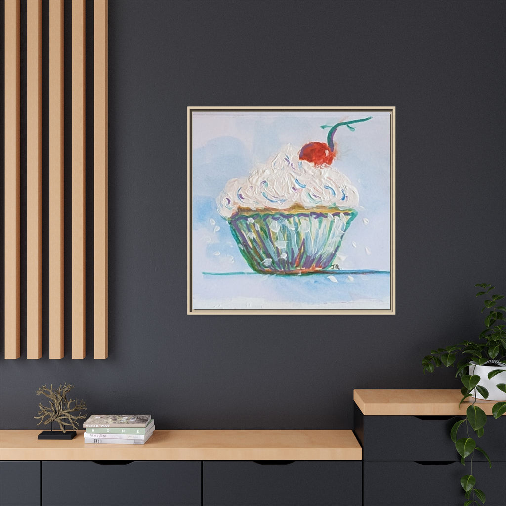 Cupcake Canvas Art Print — Framed Matte Wall Decor