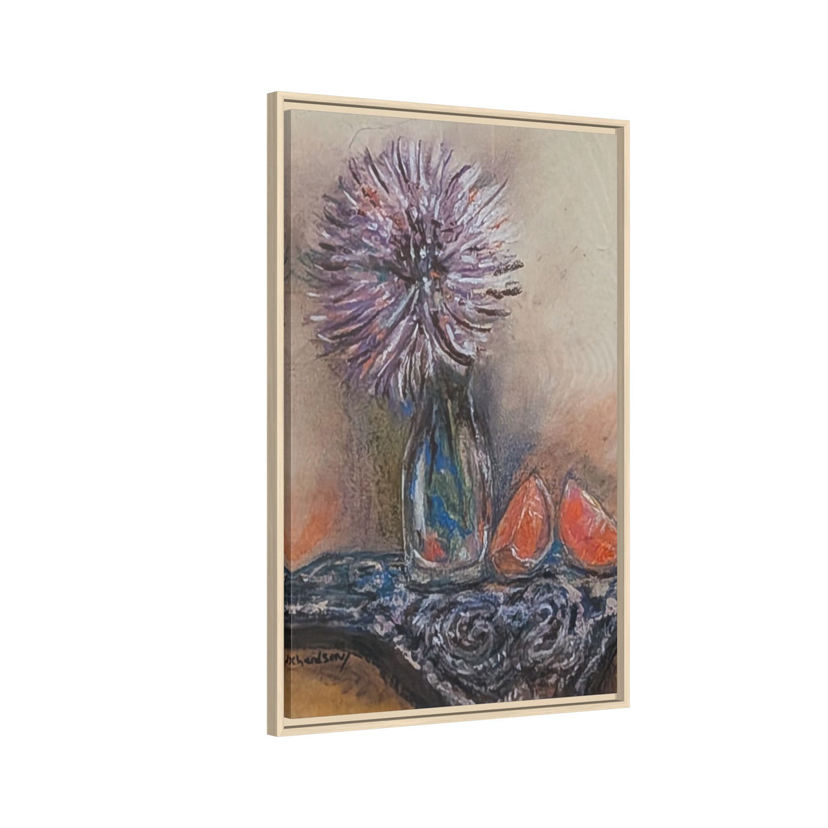 Framed Canvas Art — Purple Bloom Still Life