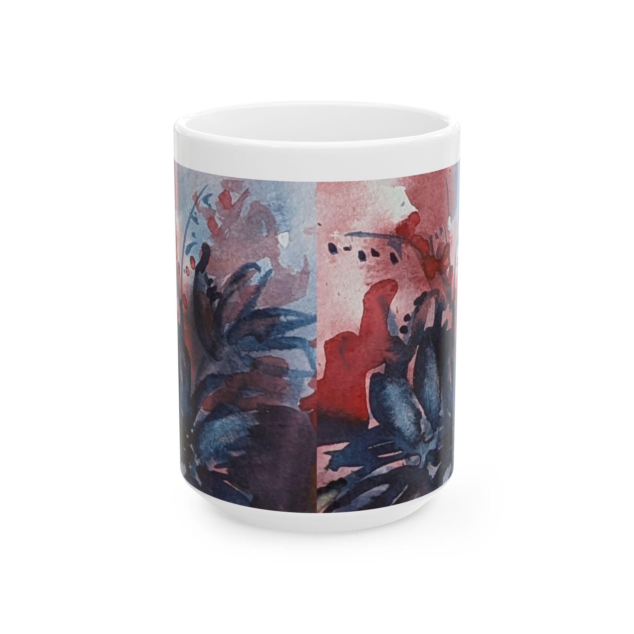 Dark Floral  Ceramic Mug –  Abstract Coffee Cup (11oz & 15oz)